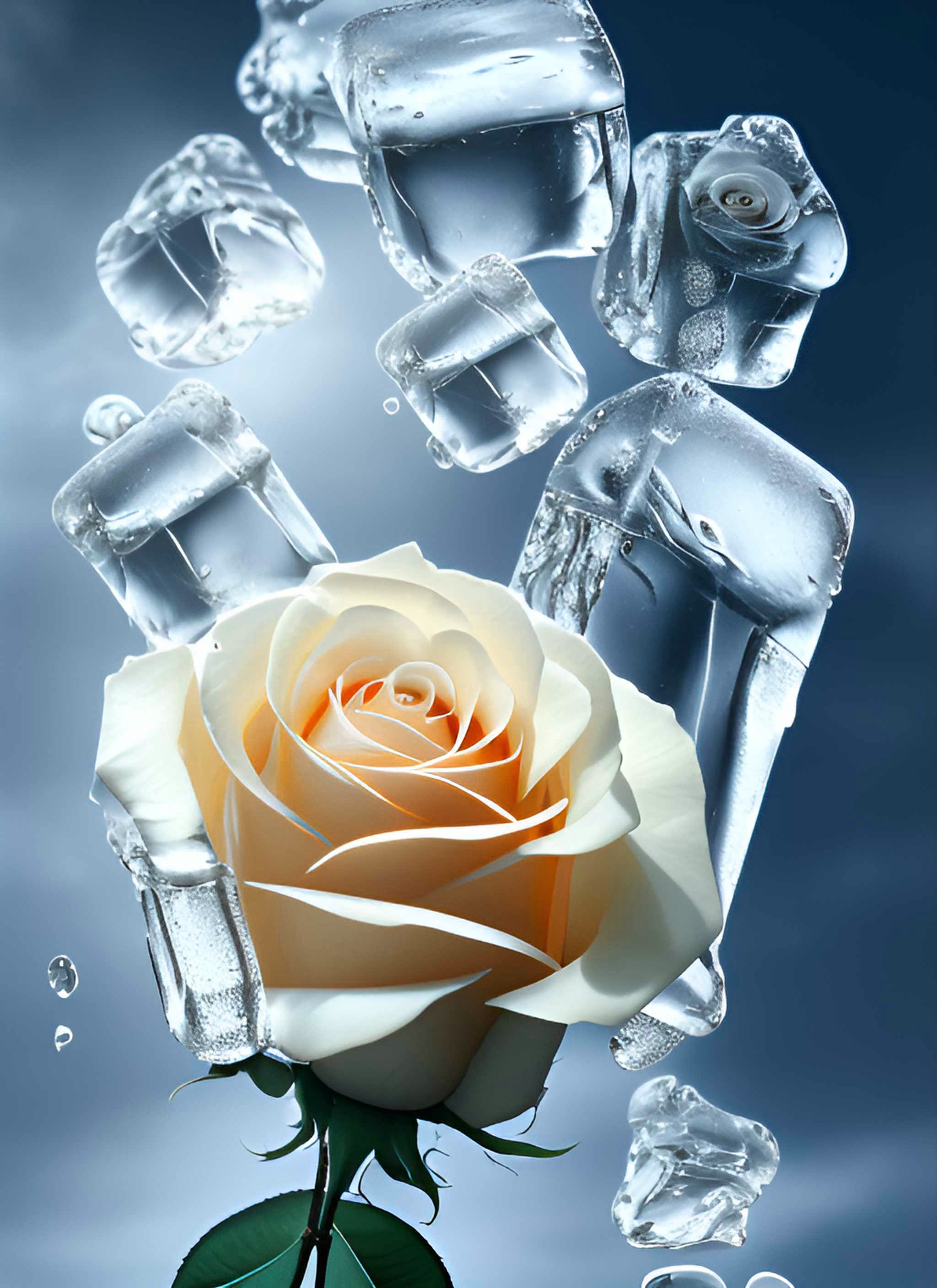 冰冻黄玫瑰