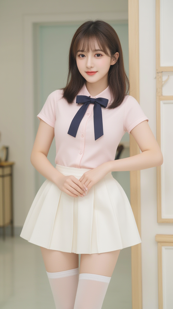 白色短裙女孩