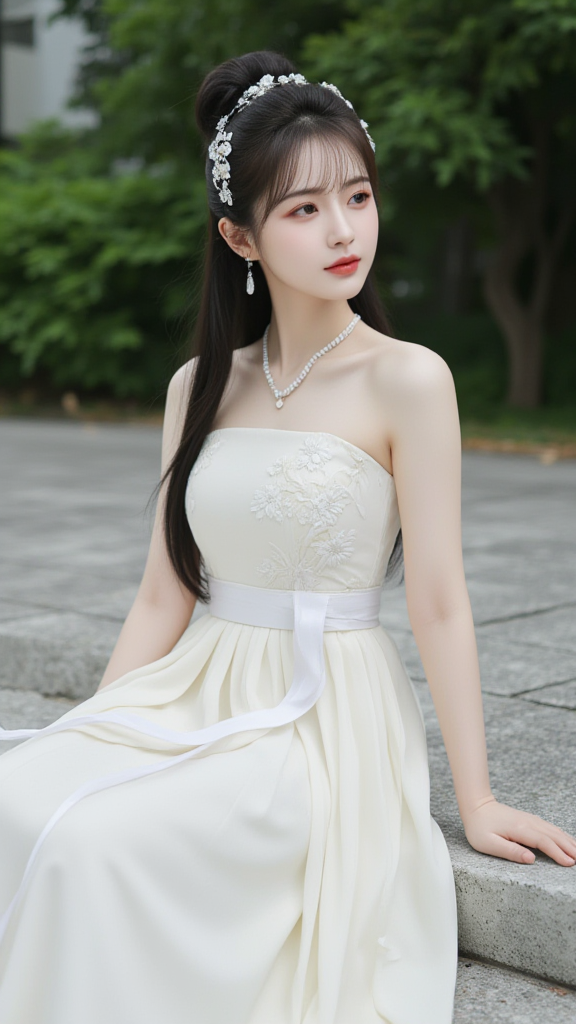 抹胸连衣裙女孩
