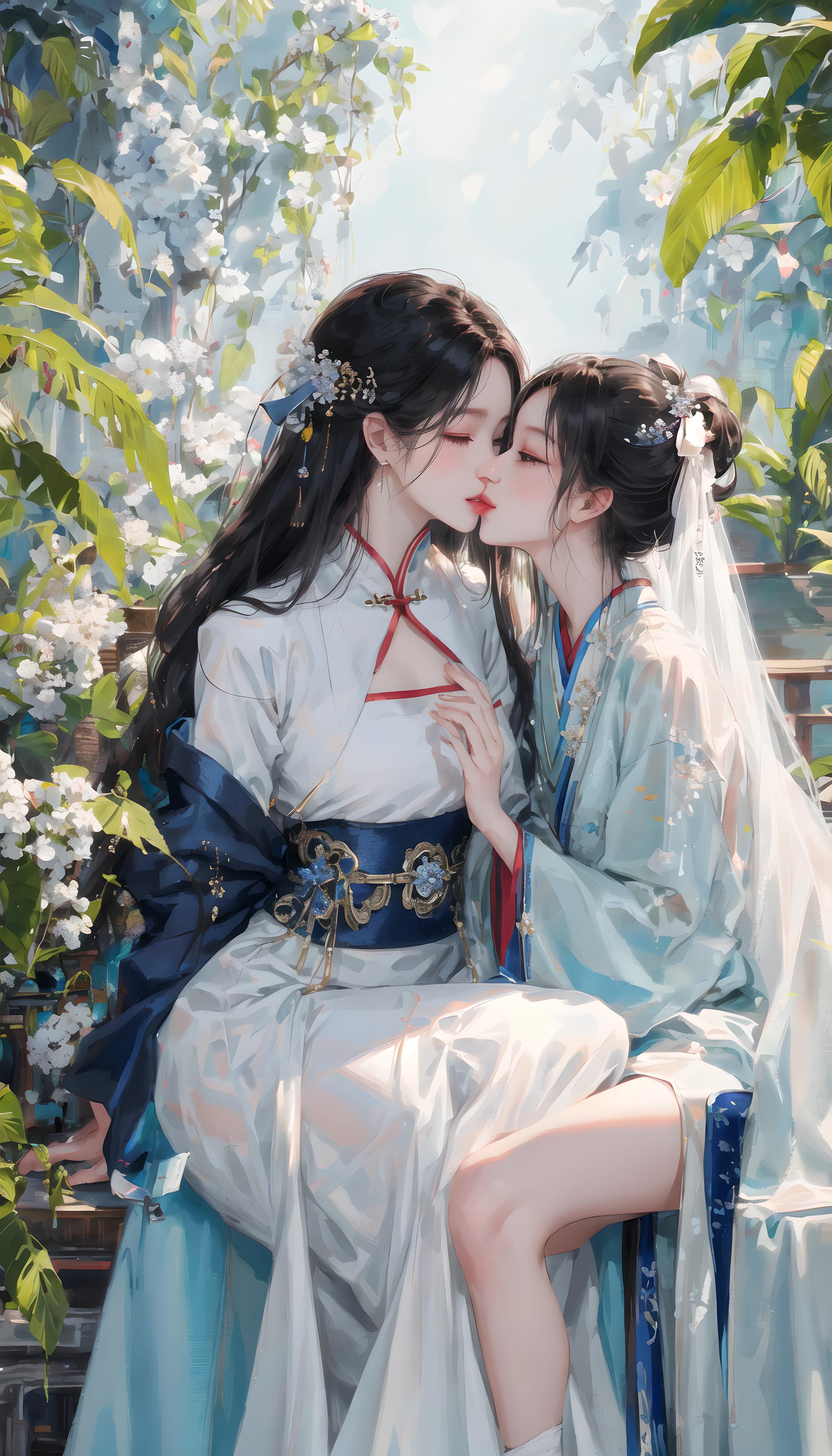 古风美女百合