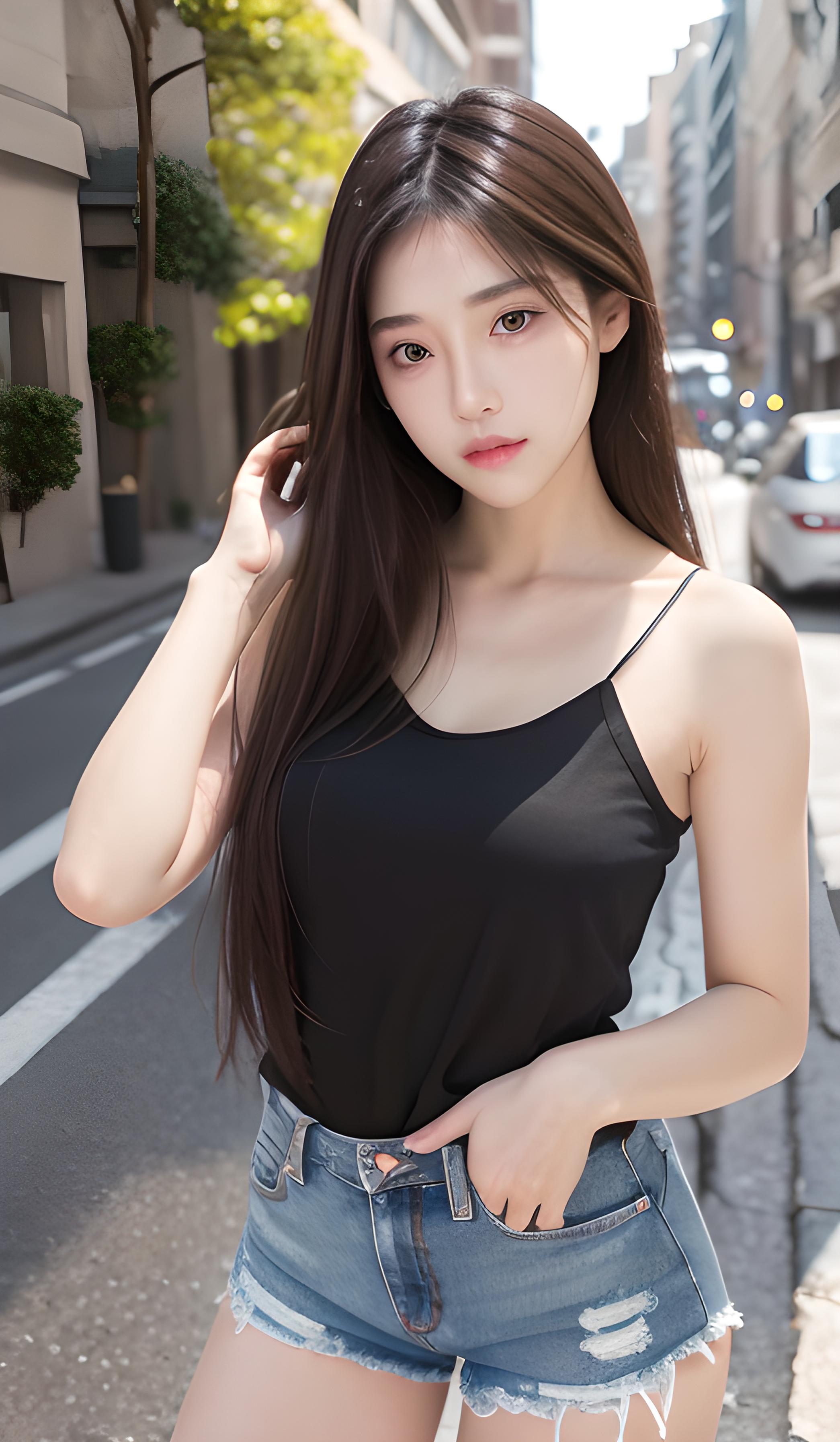 牛仔短裤美女