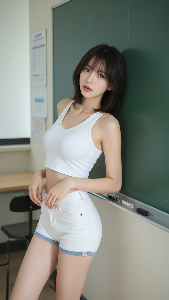 白色套装女孩