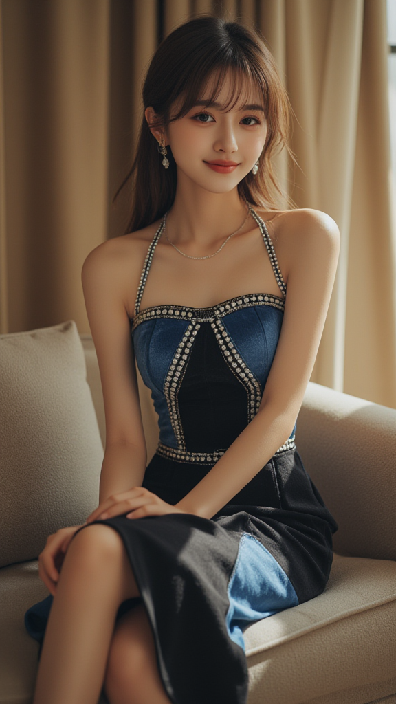 露肩短裙女孩