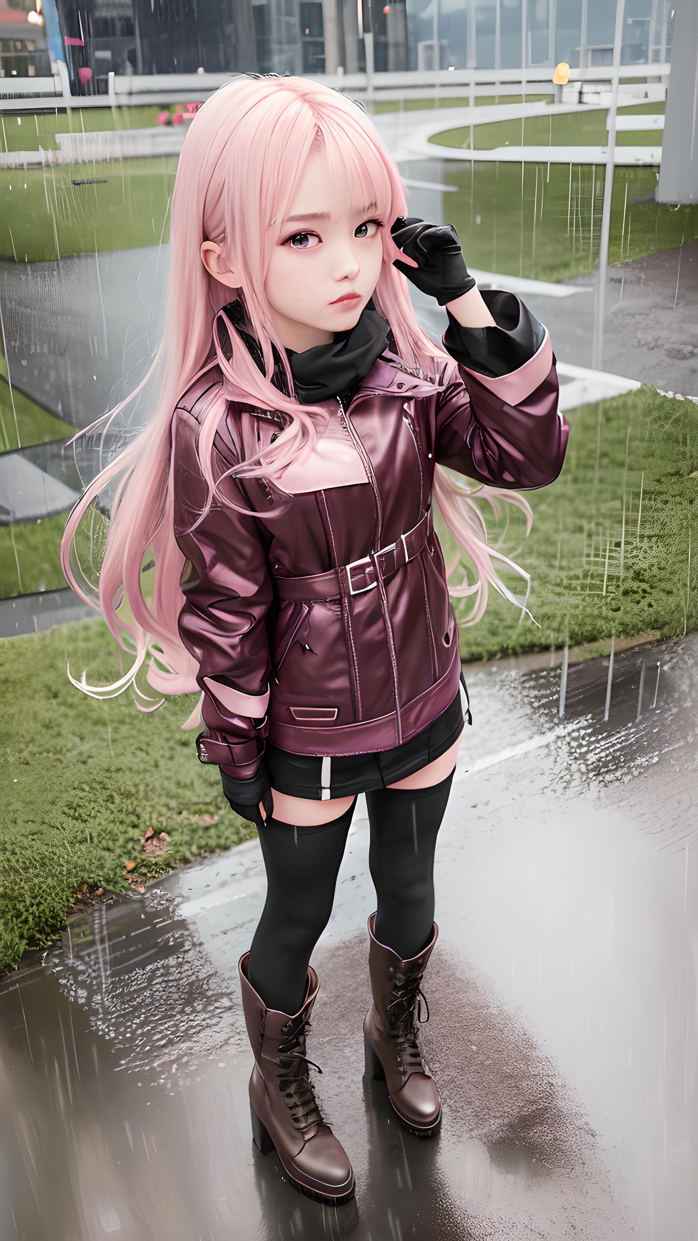 雨中美少女