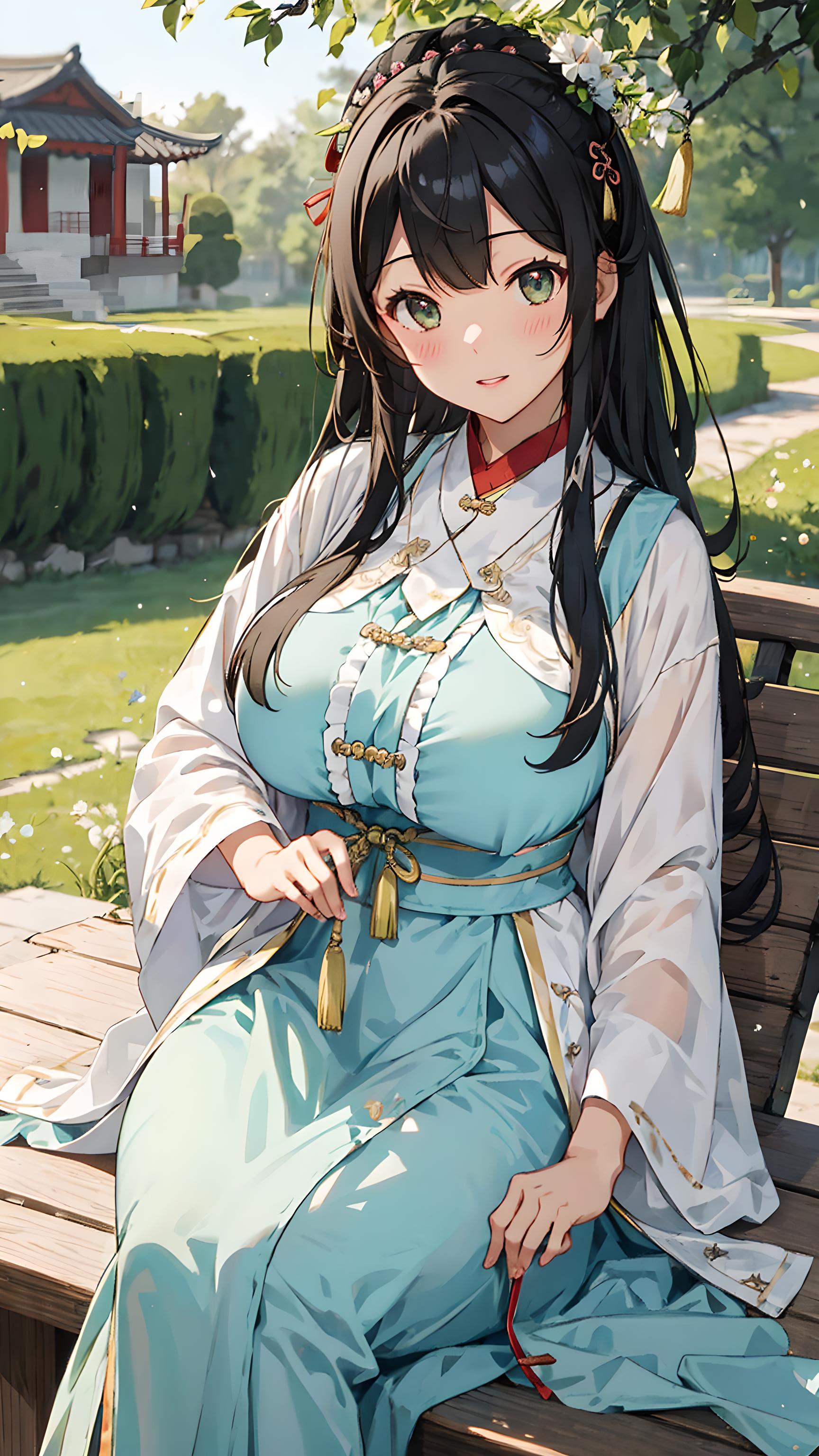 黑发汉服美少女