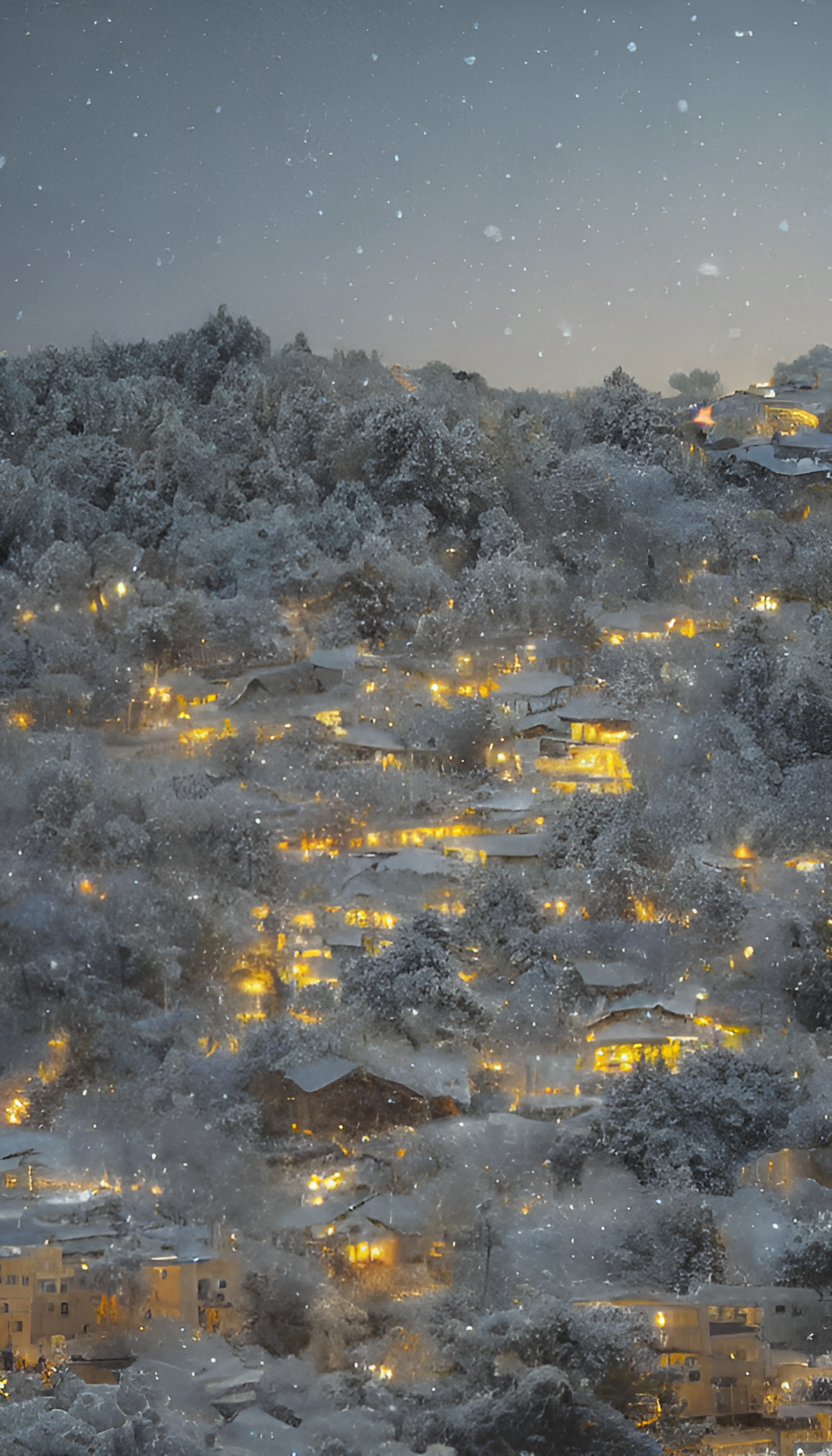 下雪的小村庄