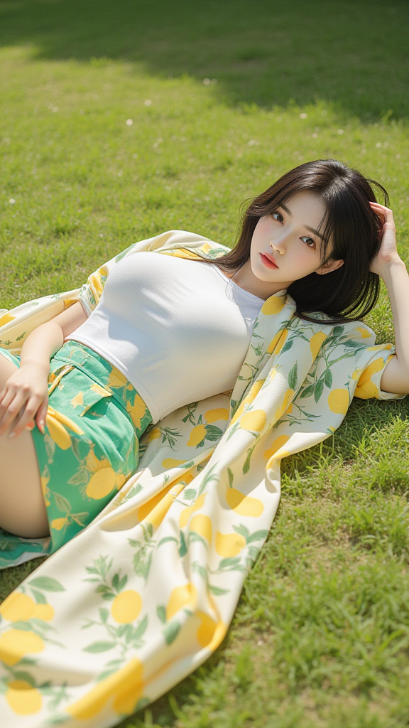 草地上的女孩