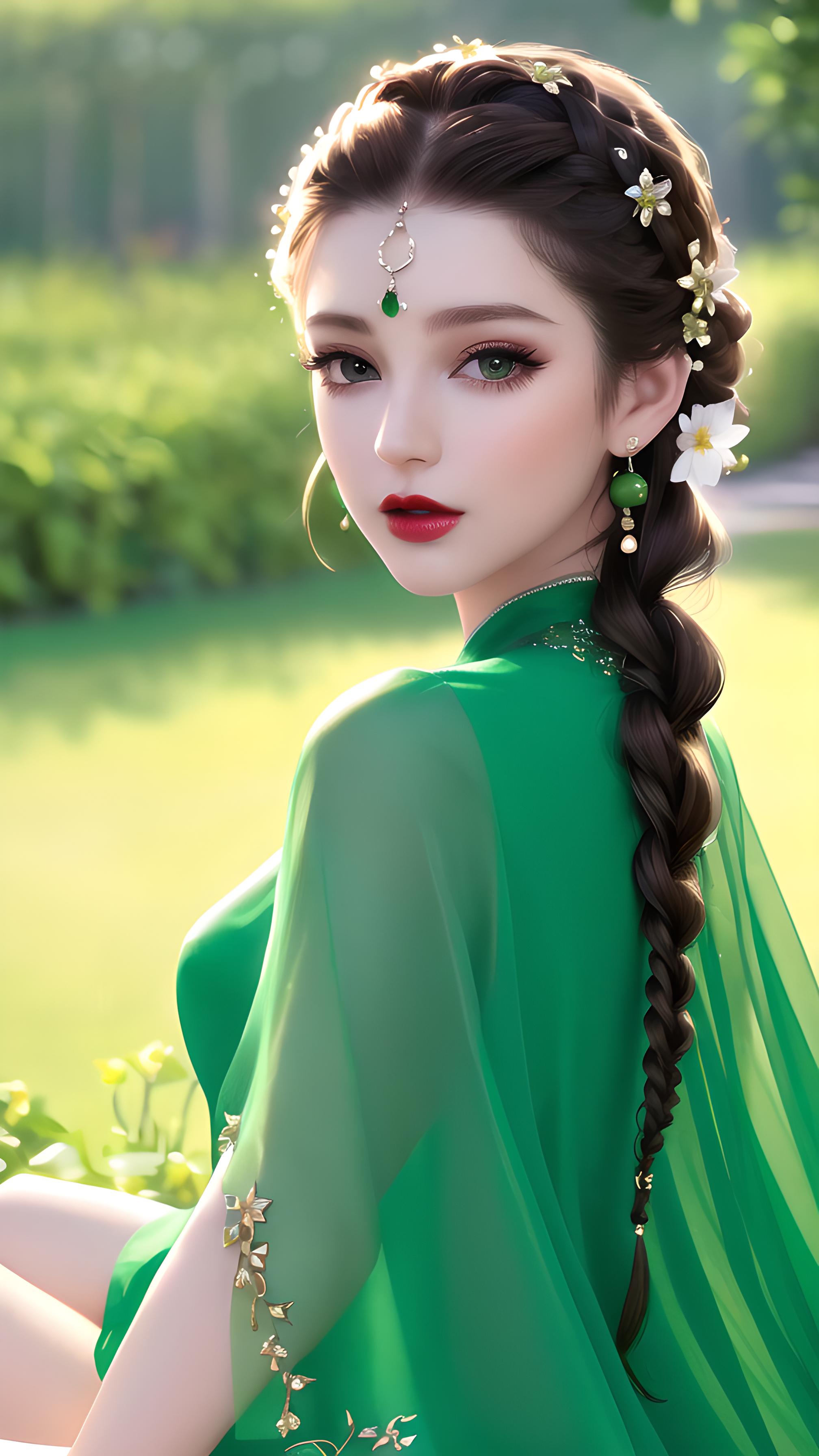 绿衣美女