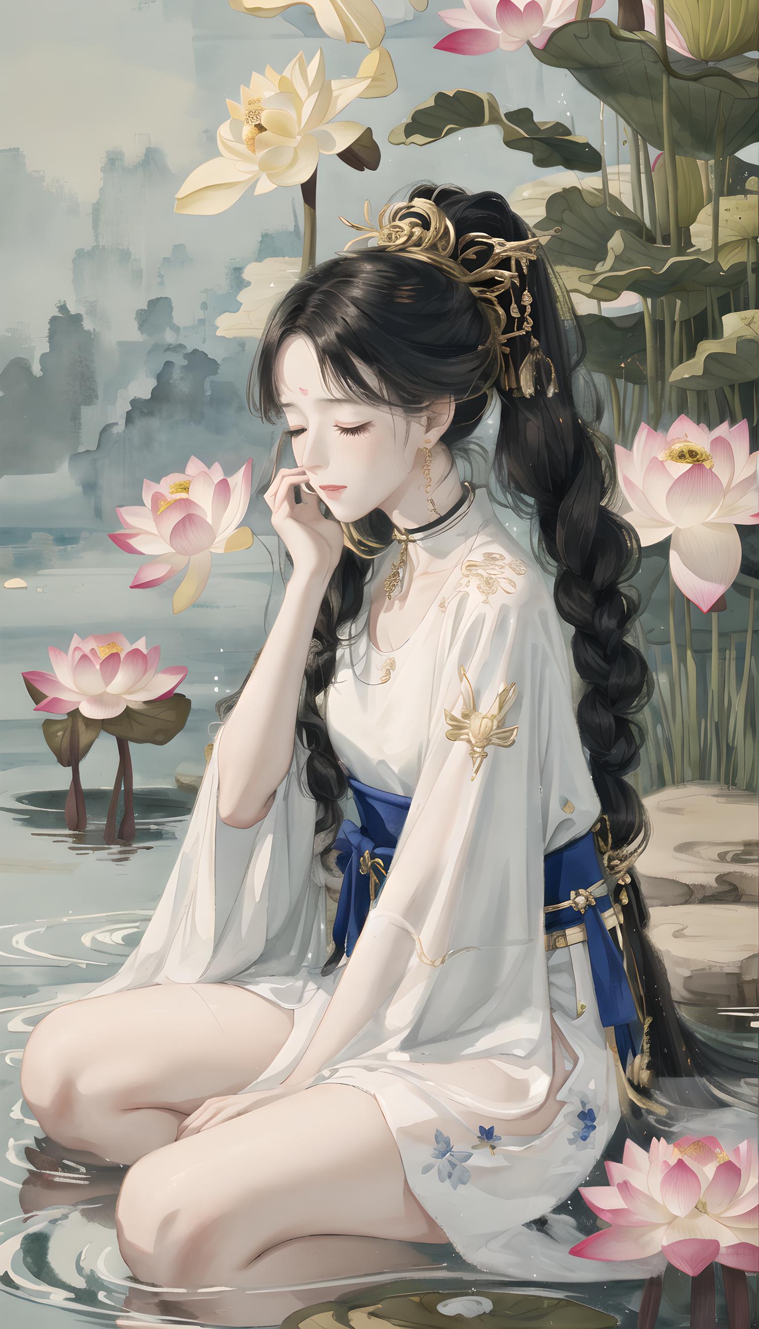 思考中的少女