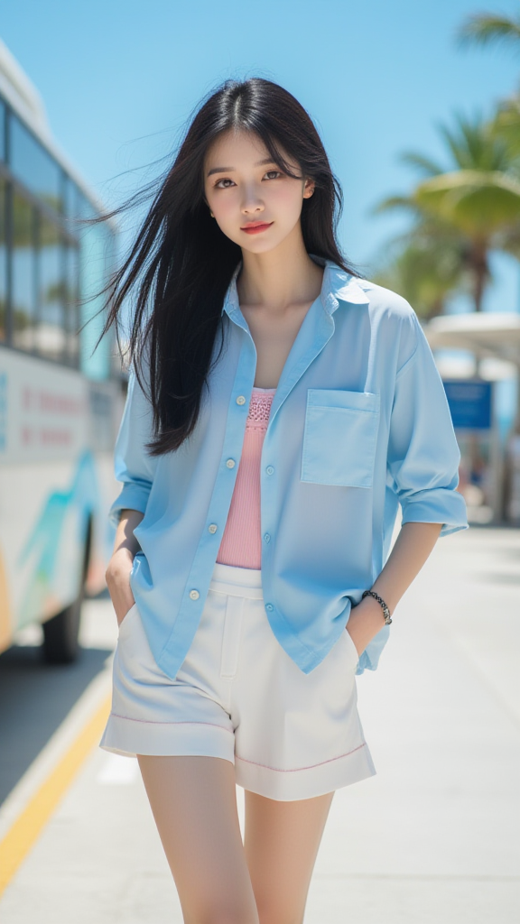 户外街拍美女