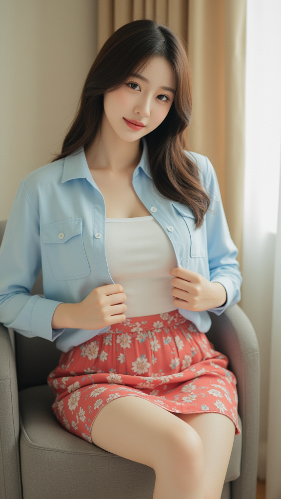 红色短裙女孩