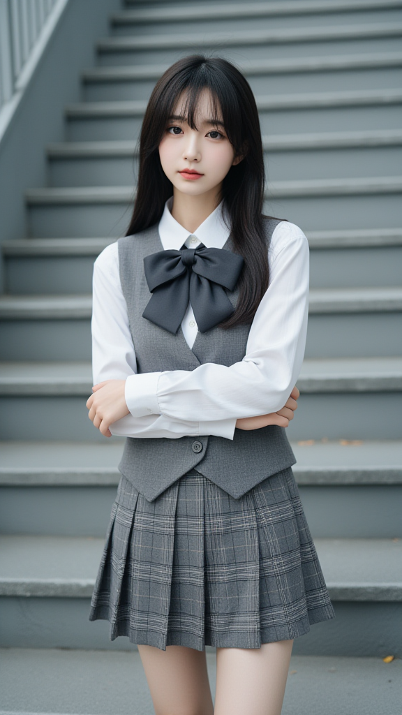 格子裙女孩
