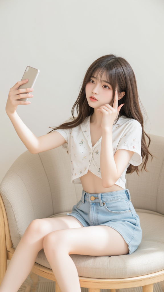 牛仔短裤女孩