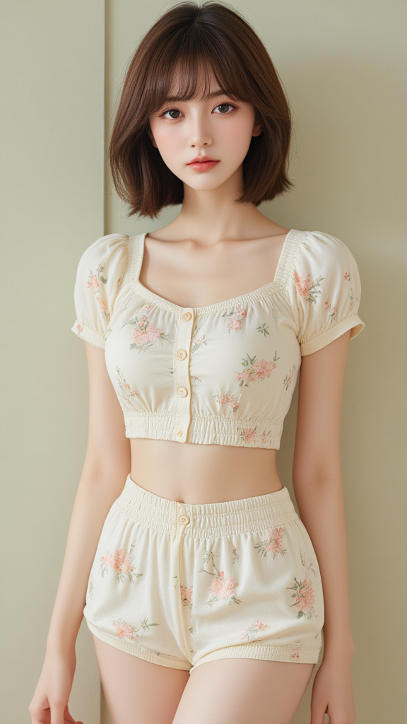 碎花套装女孩