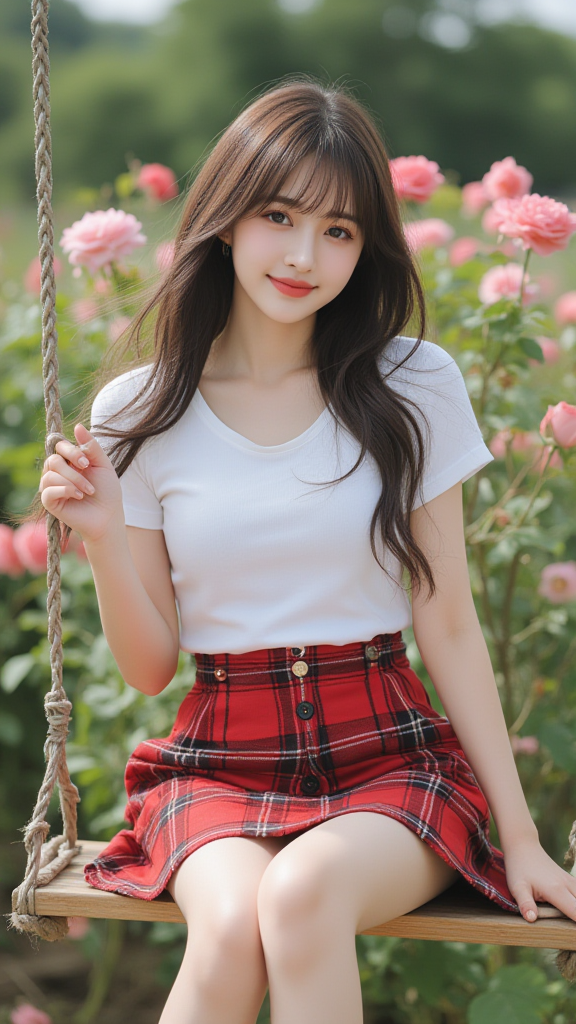 格子裙女孩