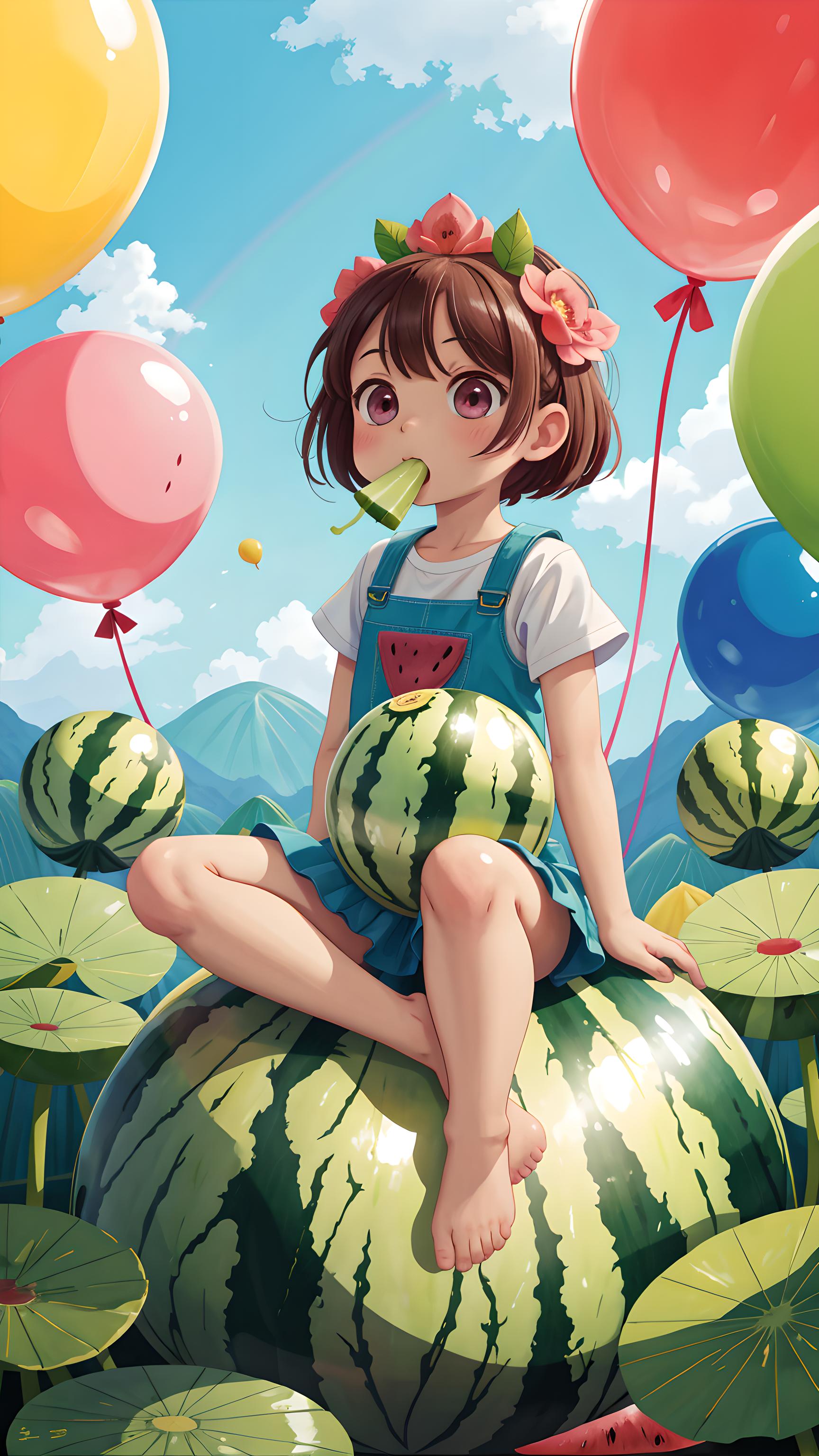 夏天吃西瓜棒冰，爽歪歪