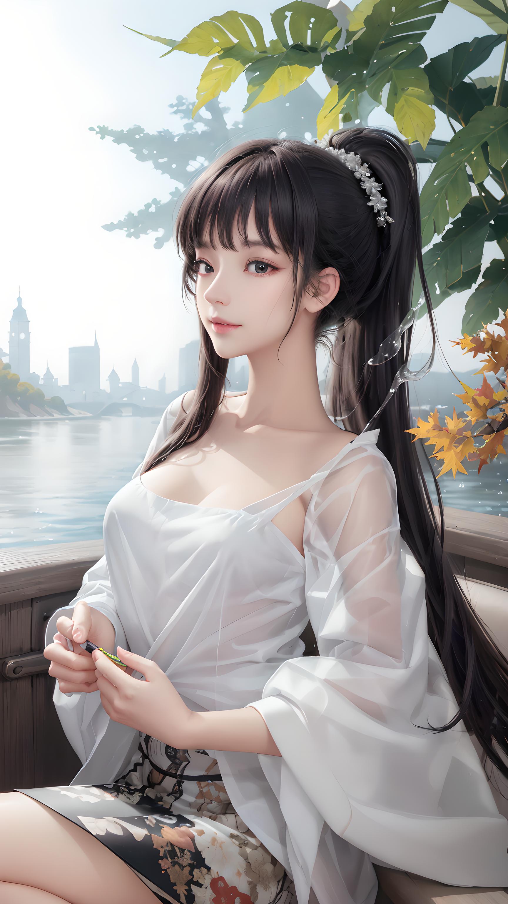 溪边的少女