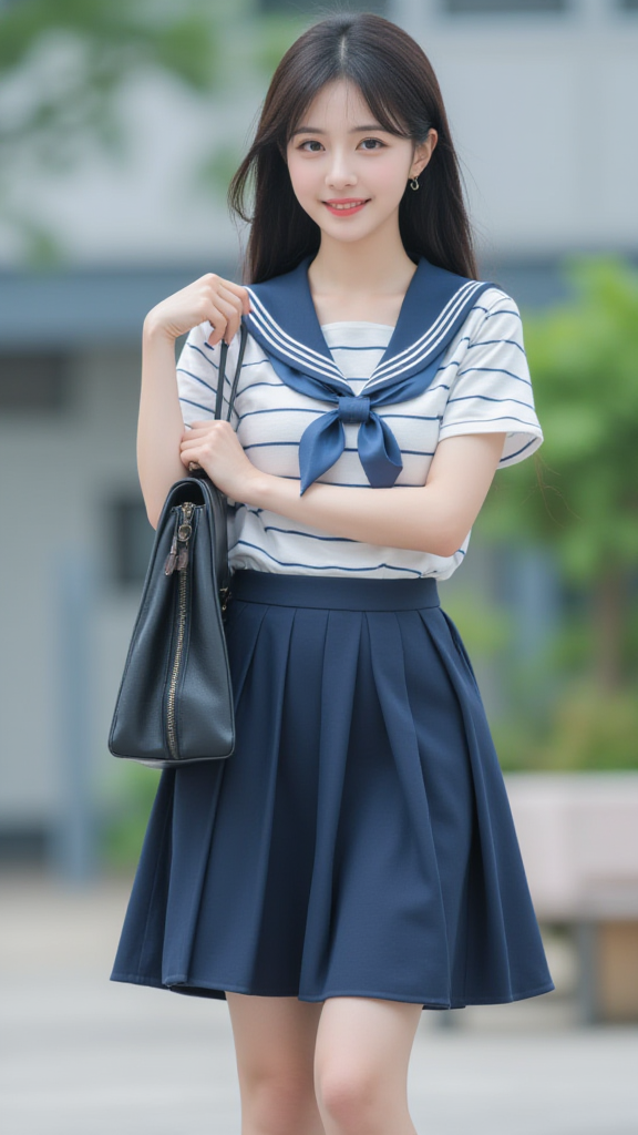 百褶裙女孩