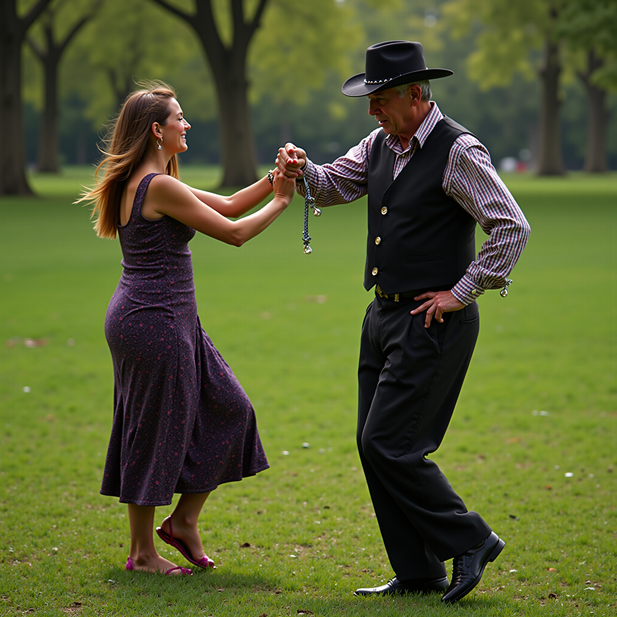 女孩教老头跳拉丁舞