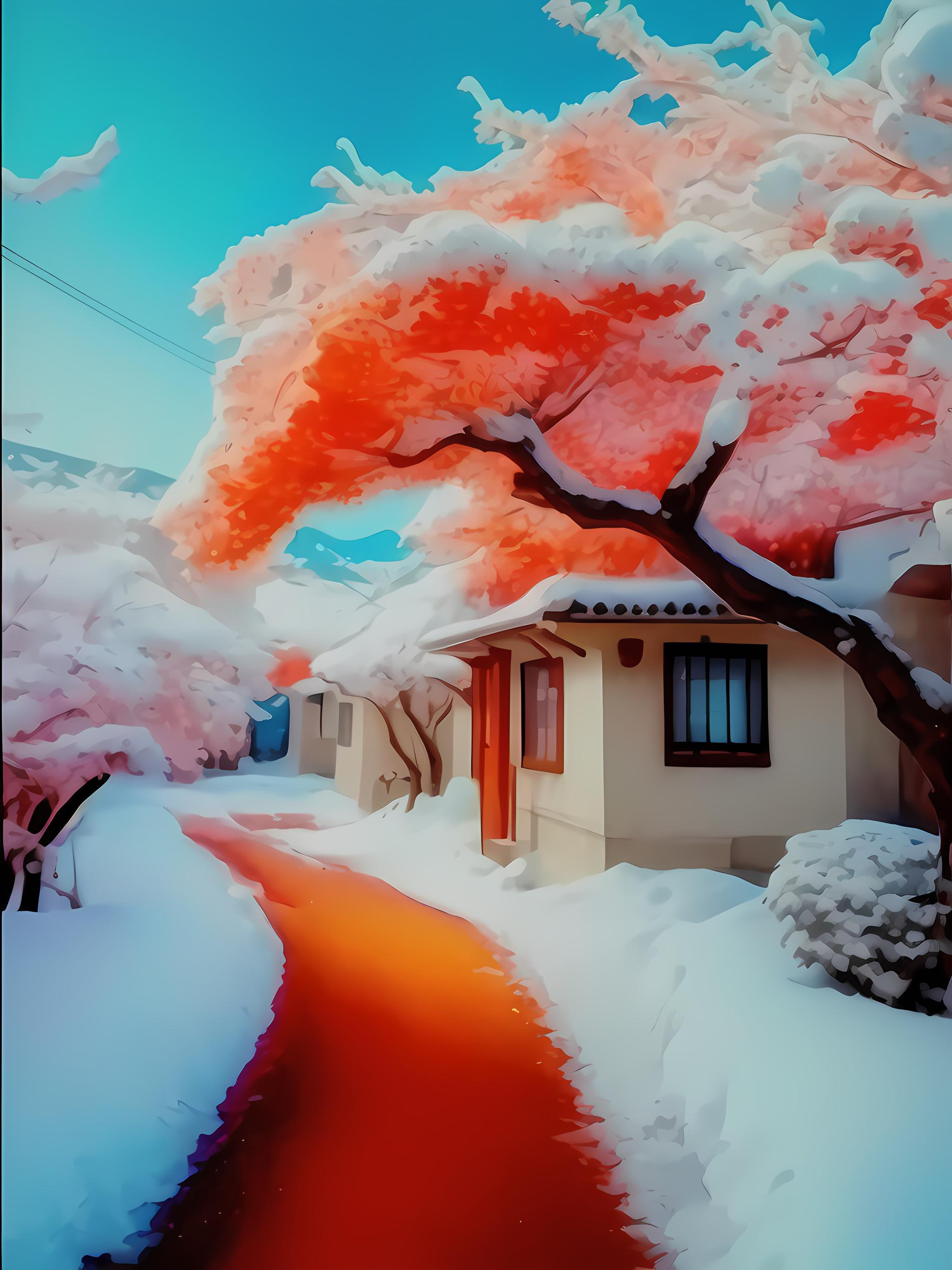 乡村雪景