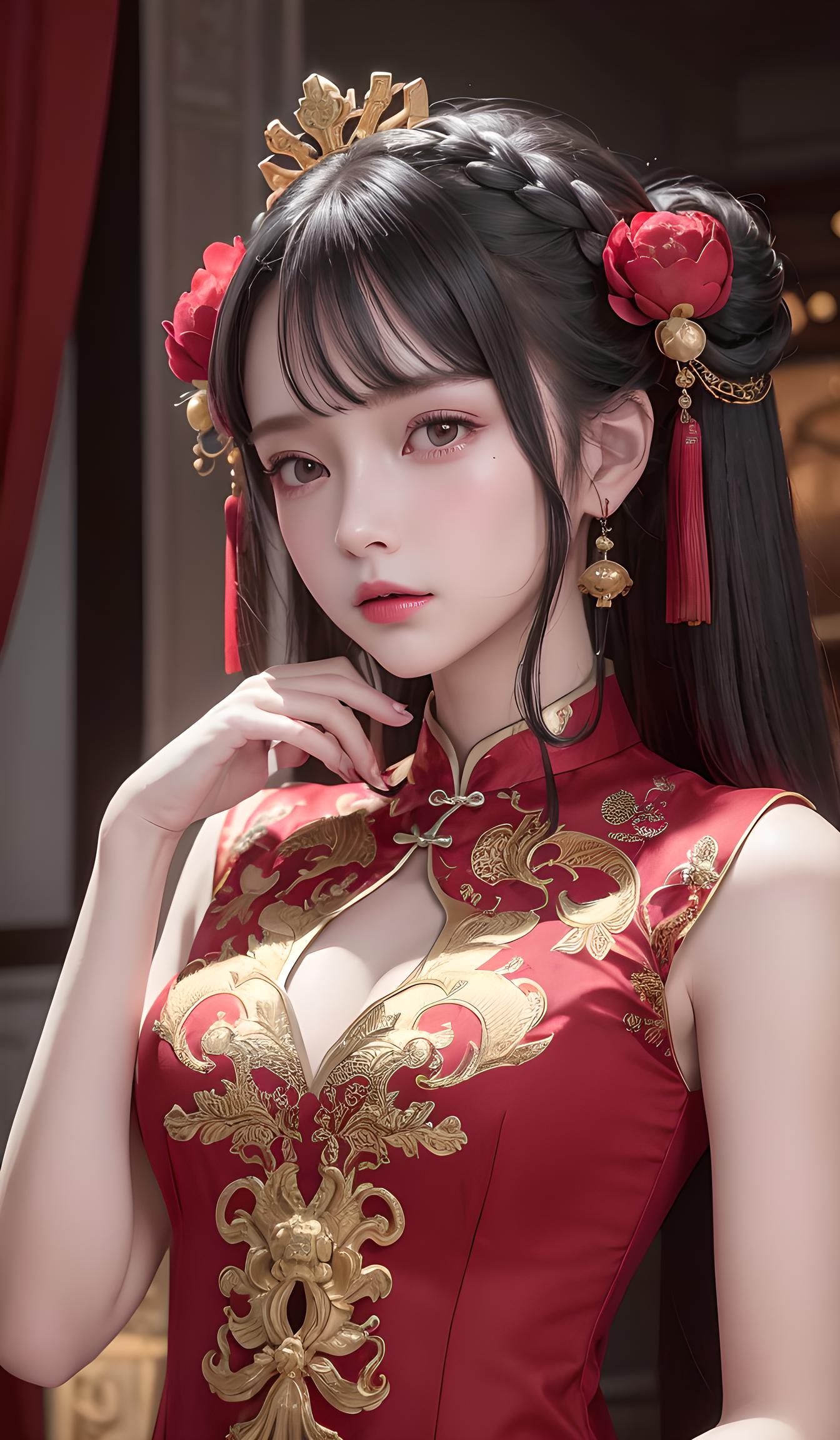 婚服少女