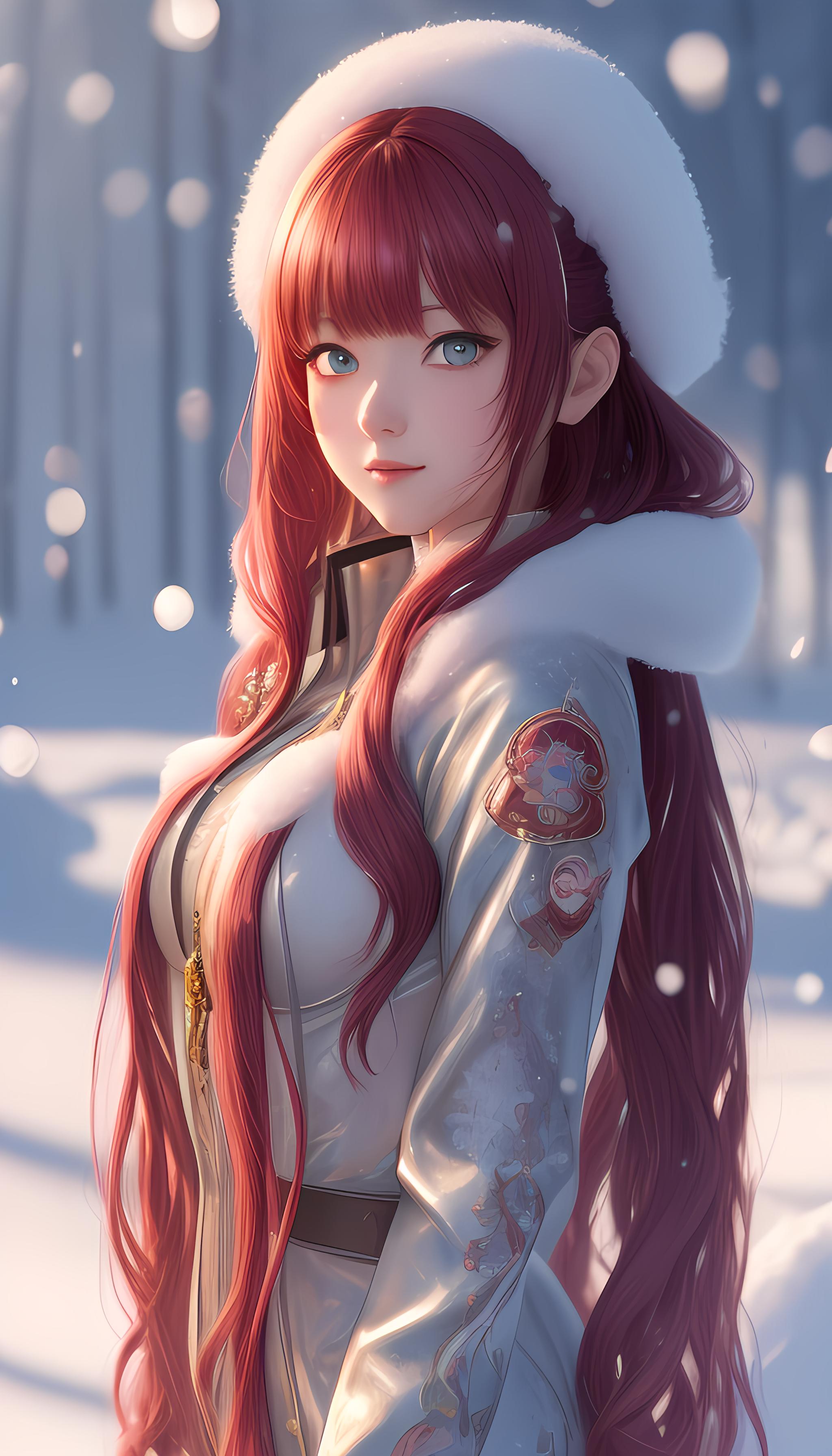 雪中美少女