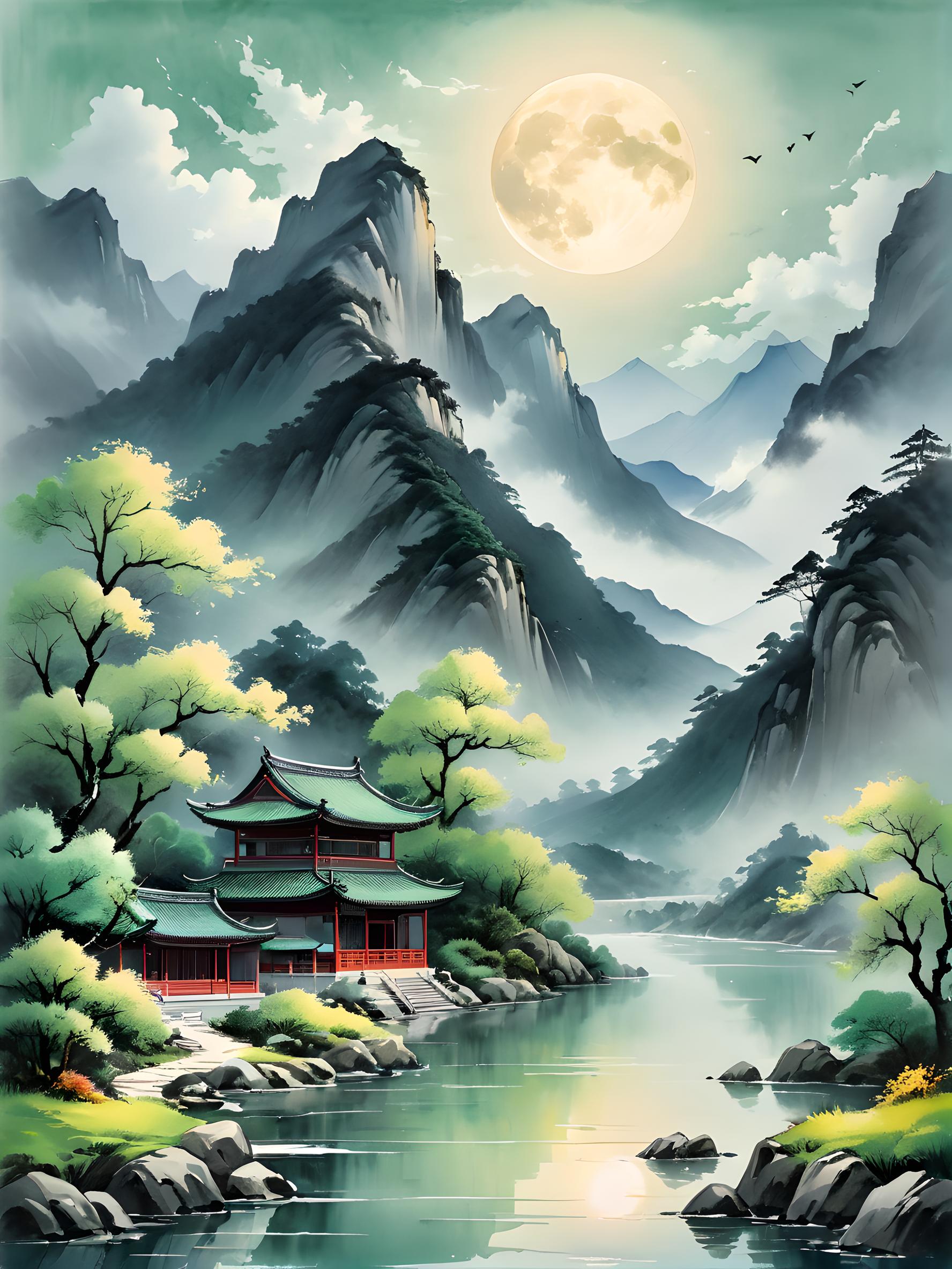 一个中秋节圆月