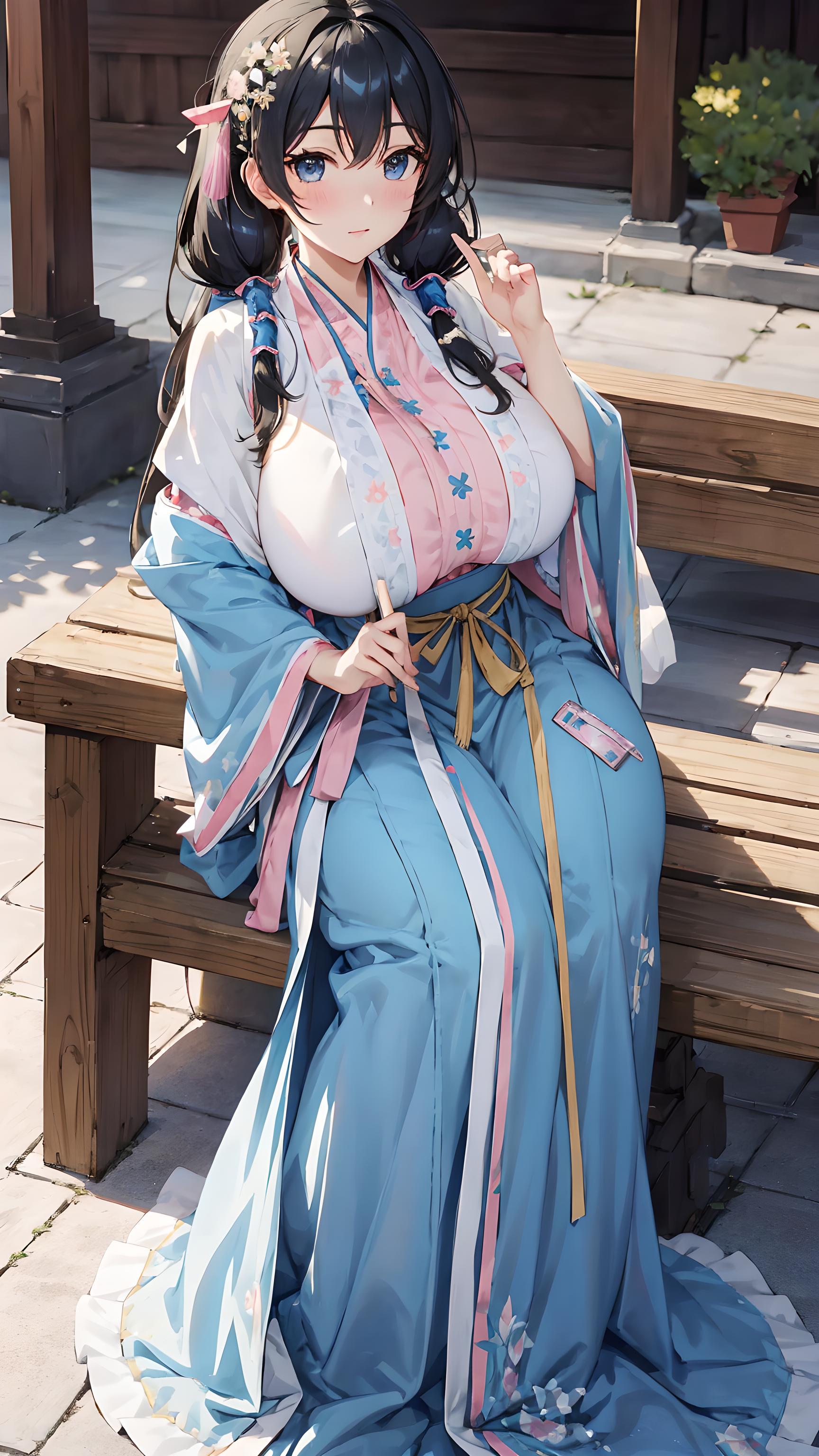 黑发汉服美少女