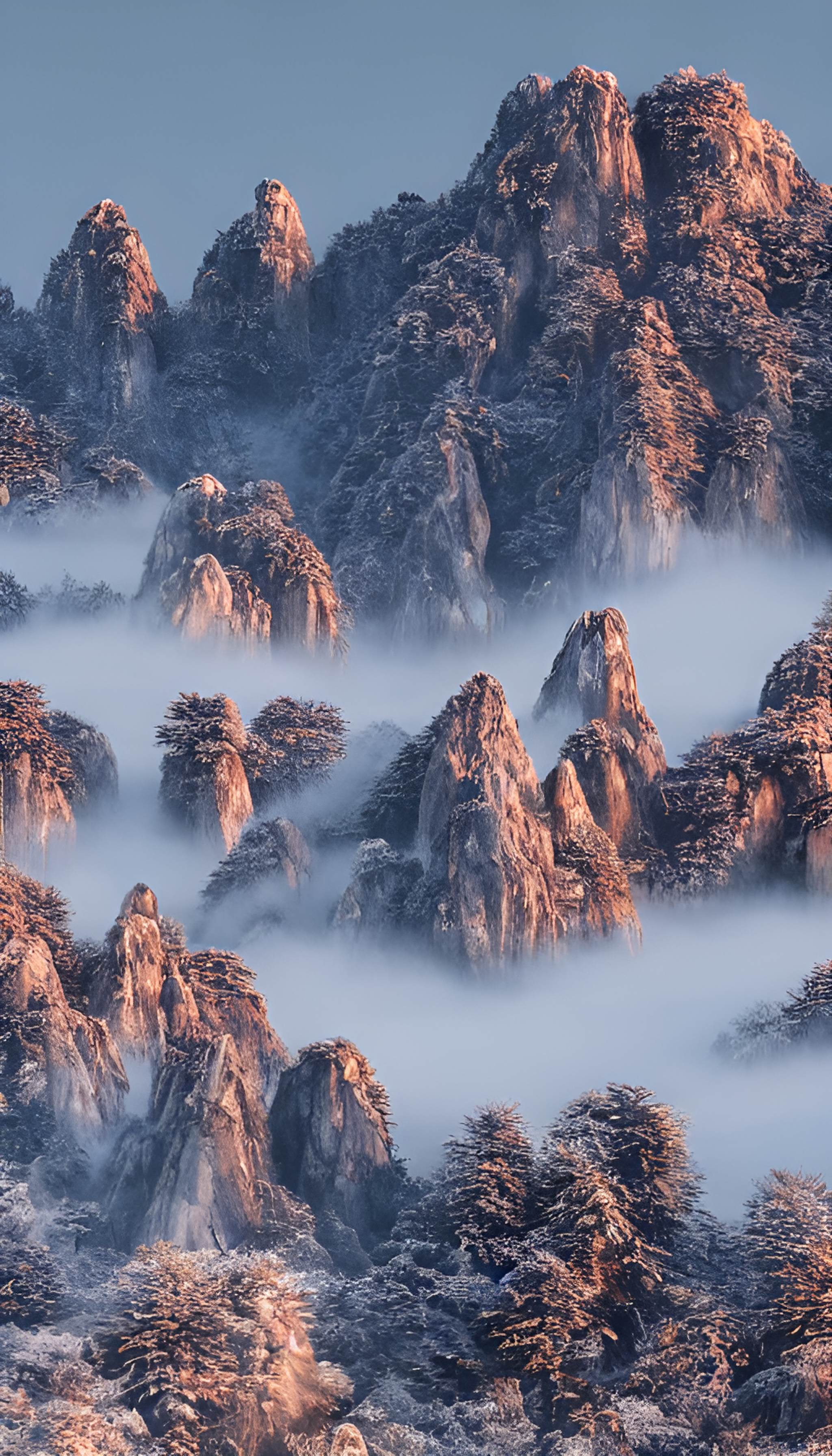 立冬时节的黄山冬景