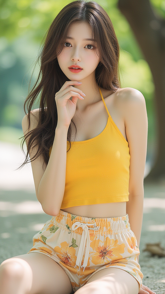 树下女孩