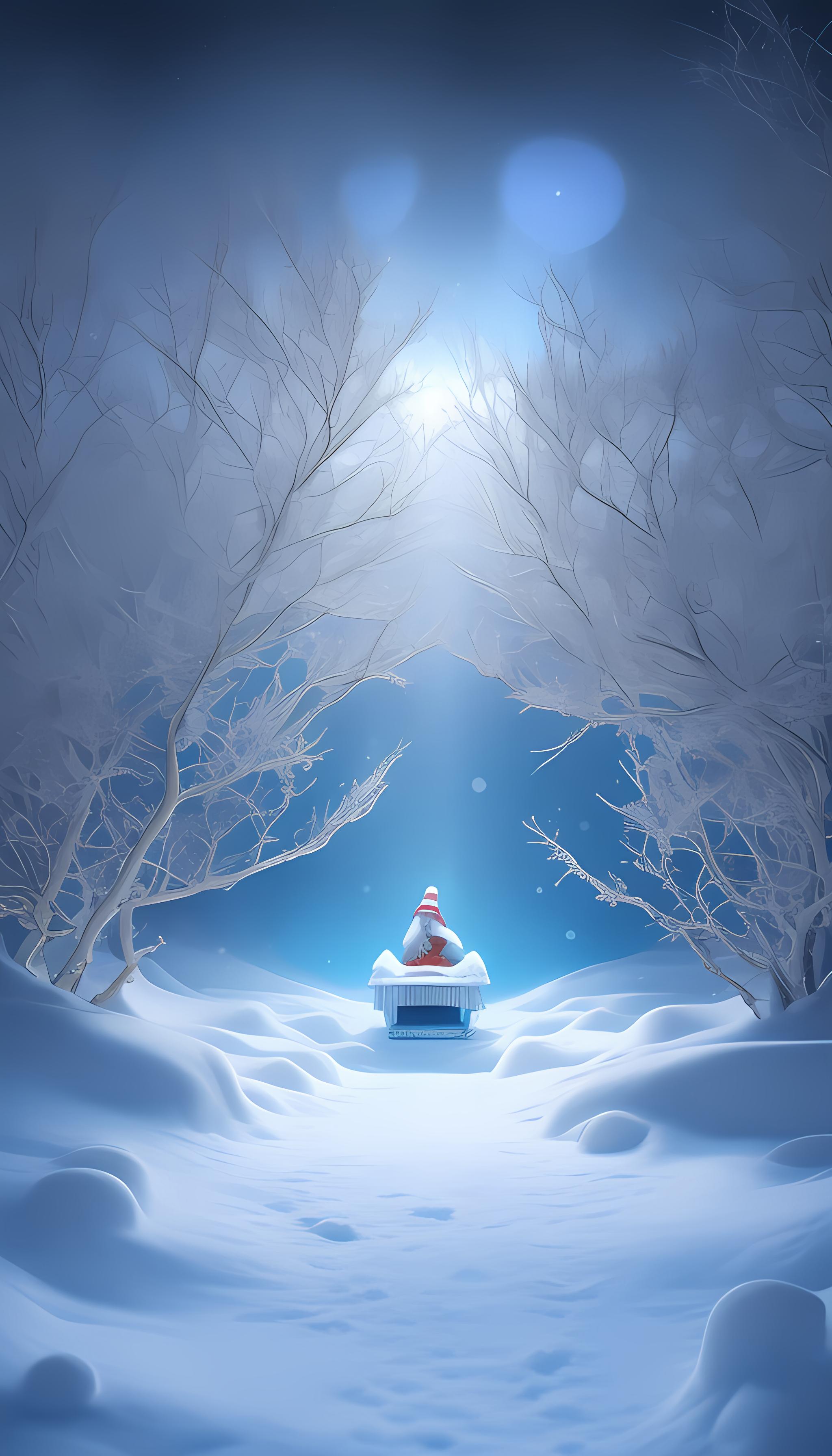 美丽的地方，雪景花园
