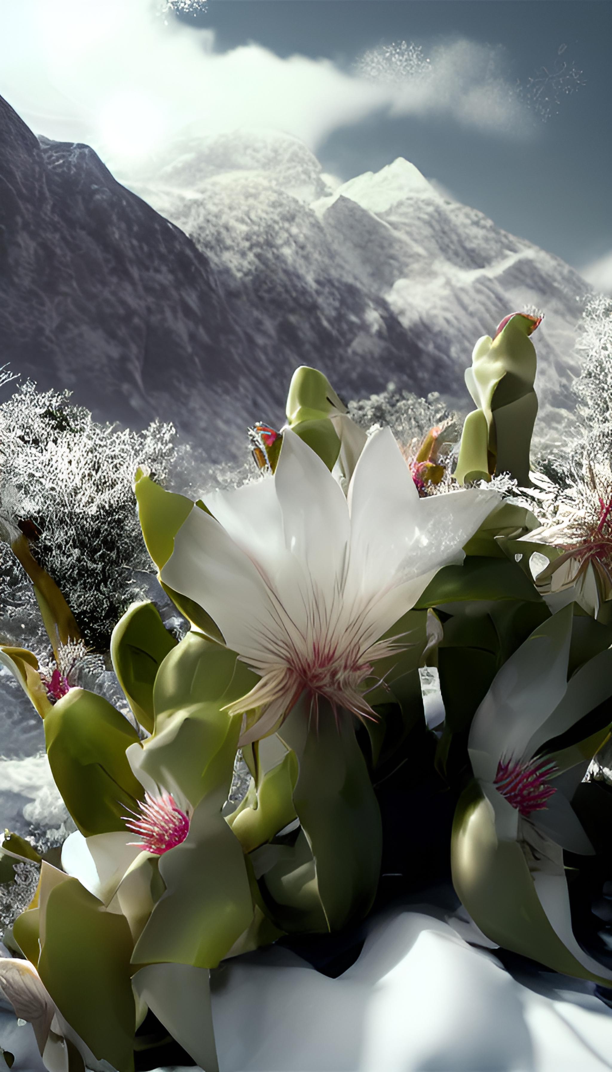 雪景昙花