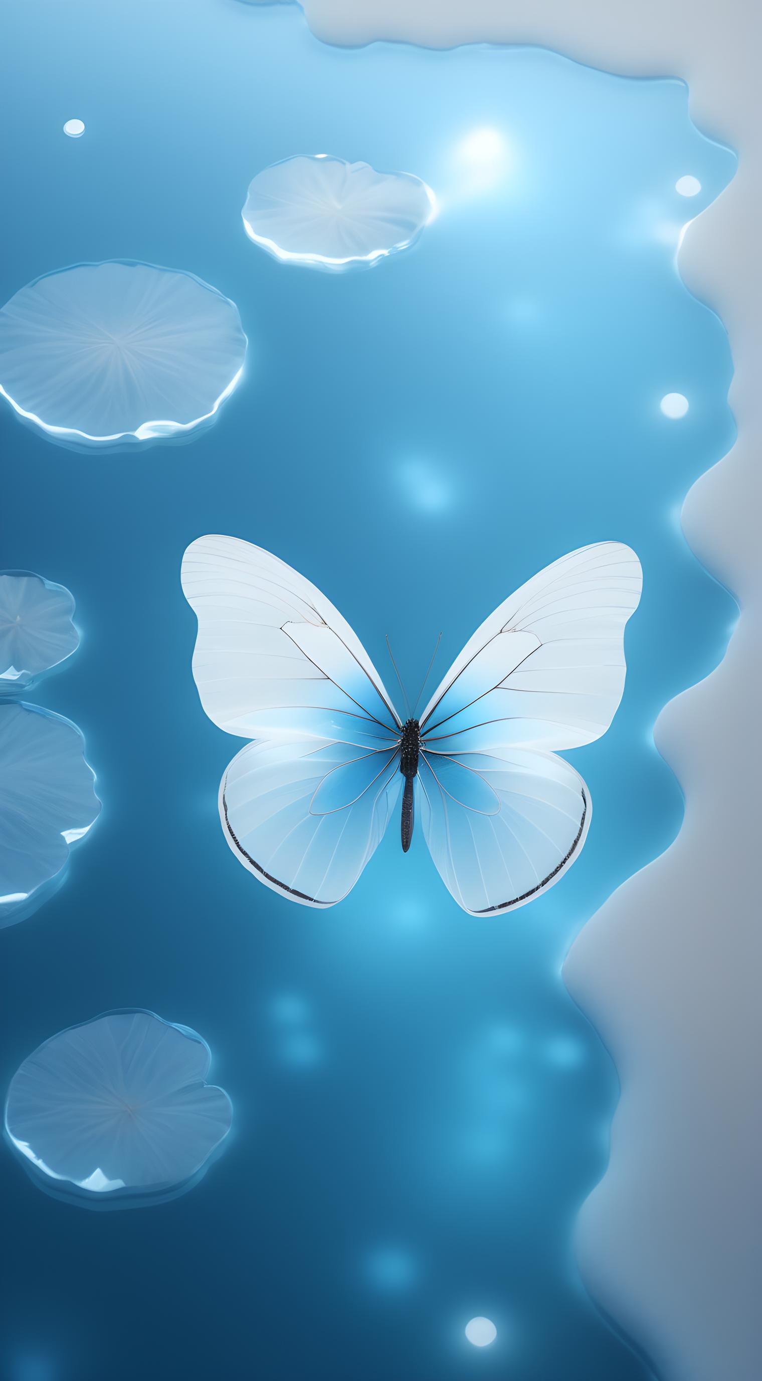 水晶蓝色蝴蝶