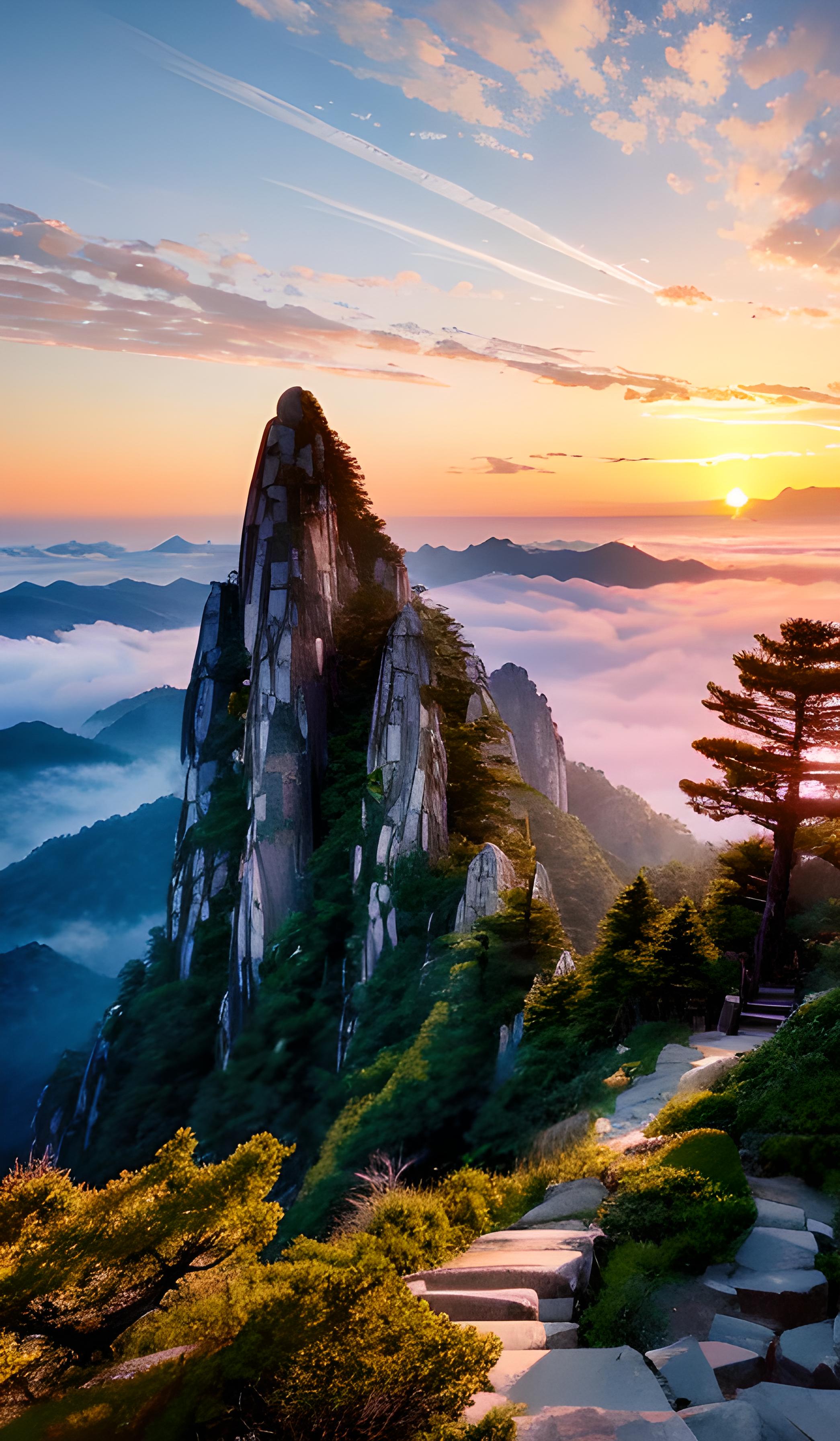 山水风景，美丽的黄山