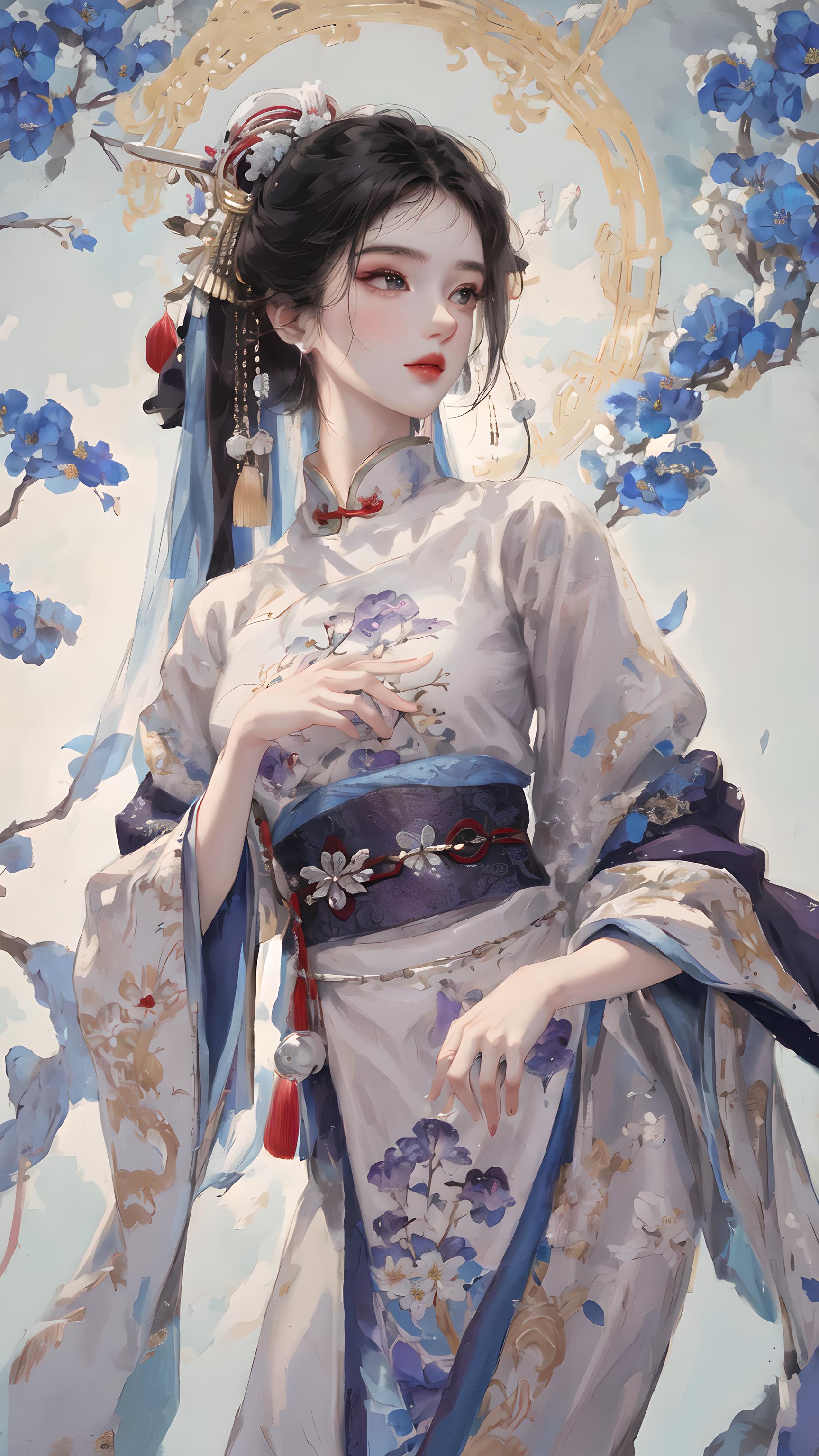 穿汉服的少女