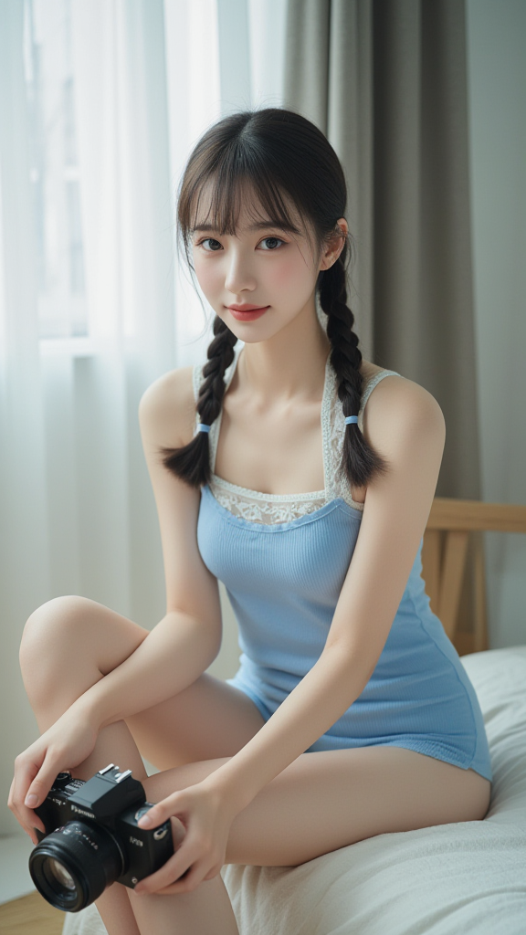 麻花辫儿女孩