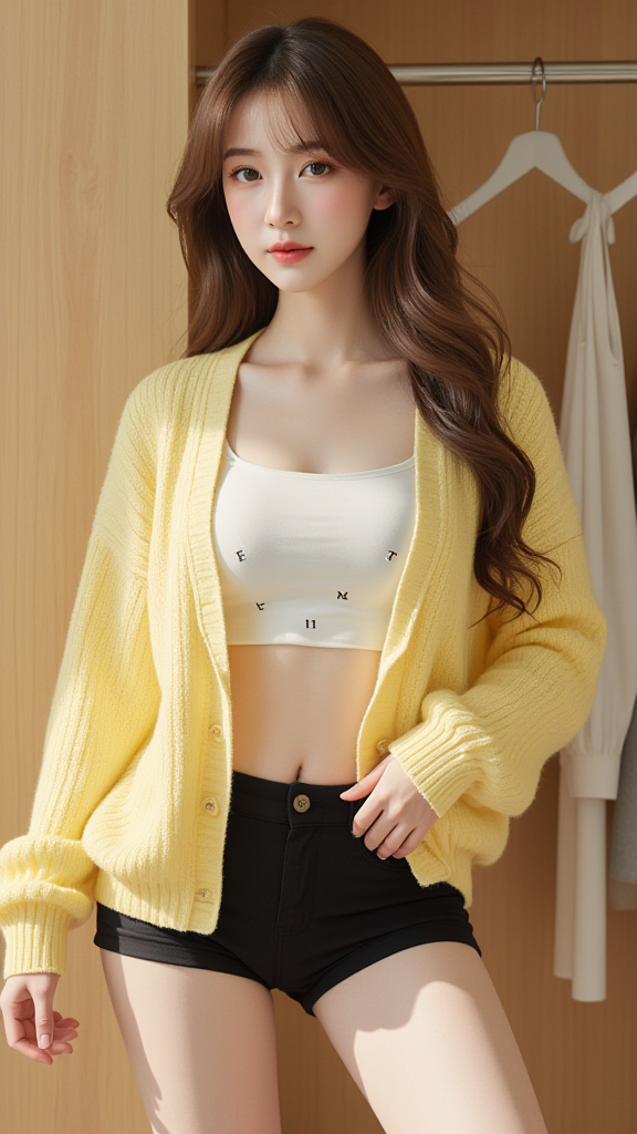 黄色开衫女孩
