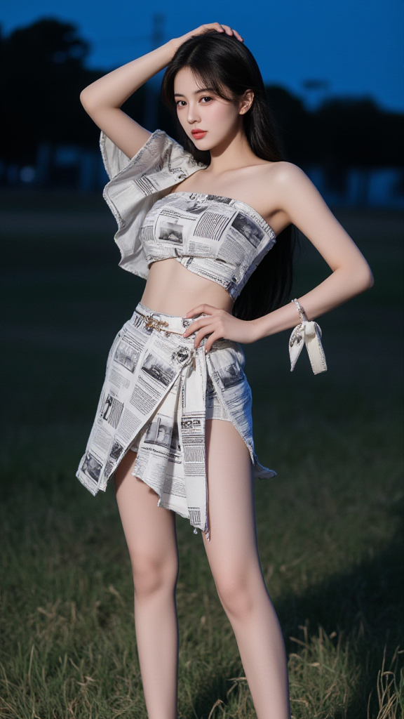 报纸衣服女孩