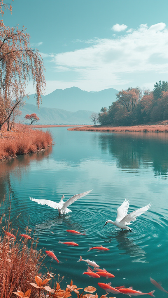 清澈湖水