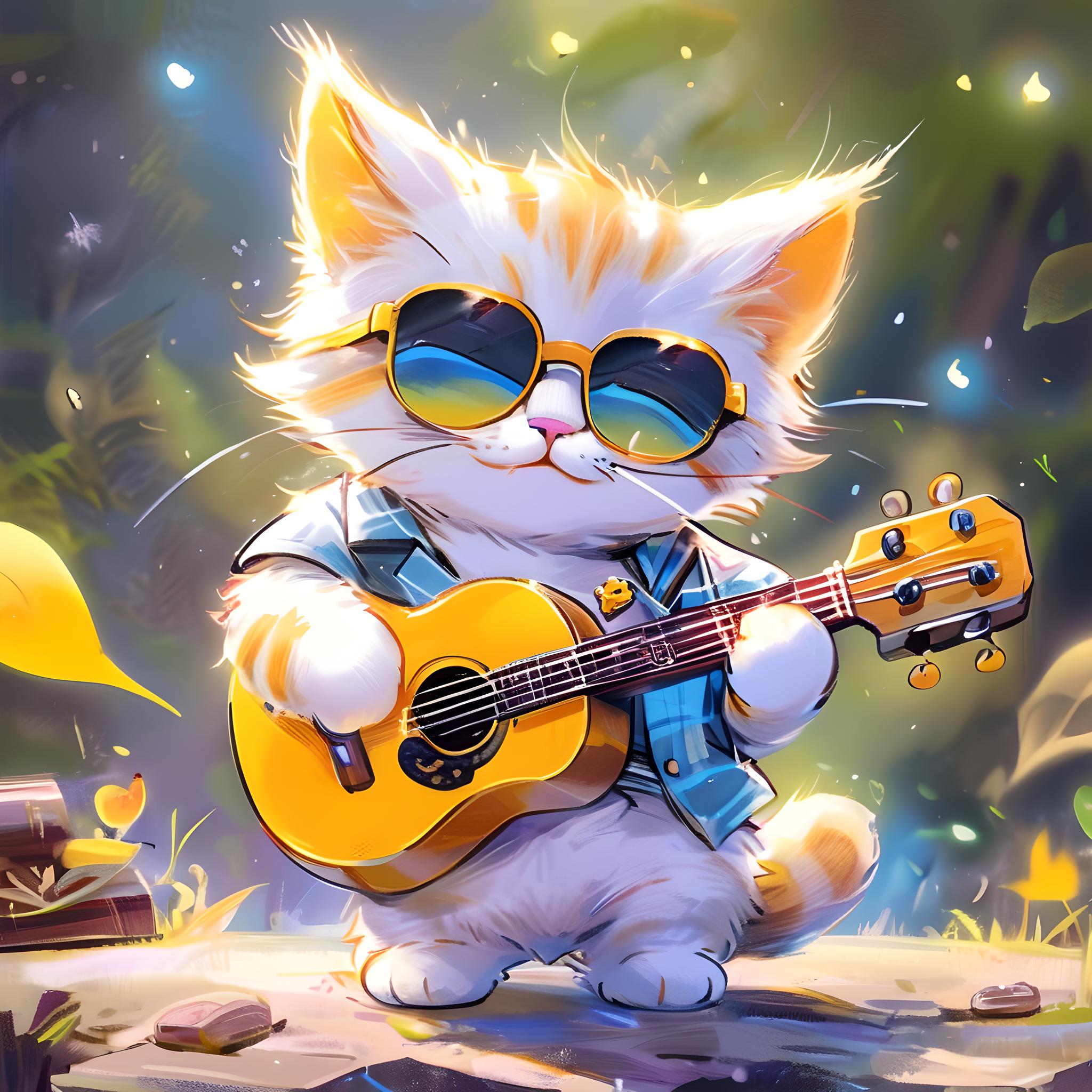 小猫弹吉他