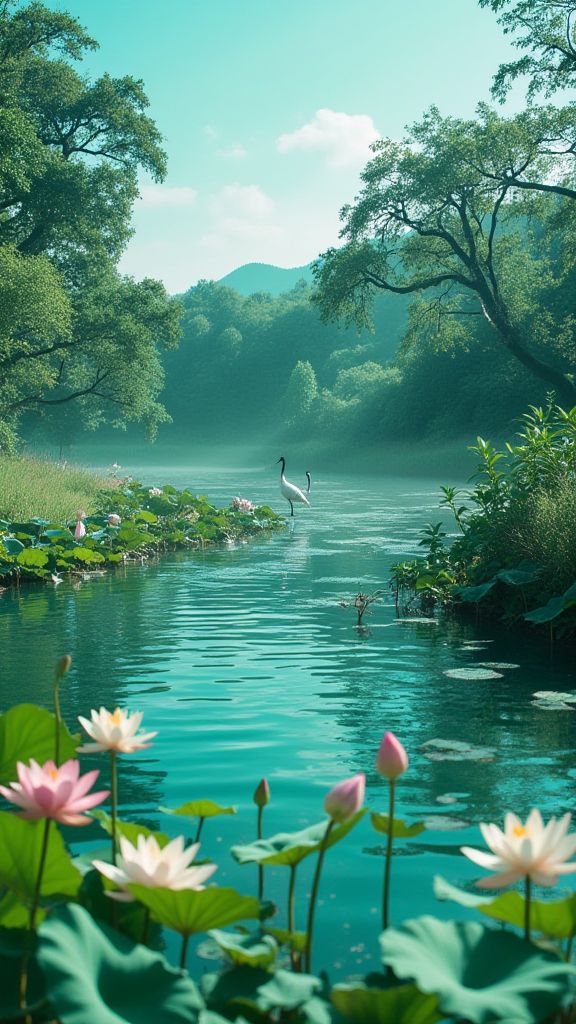 湖畔莲花