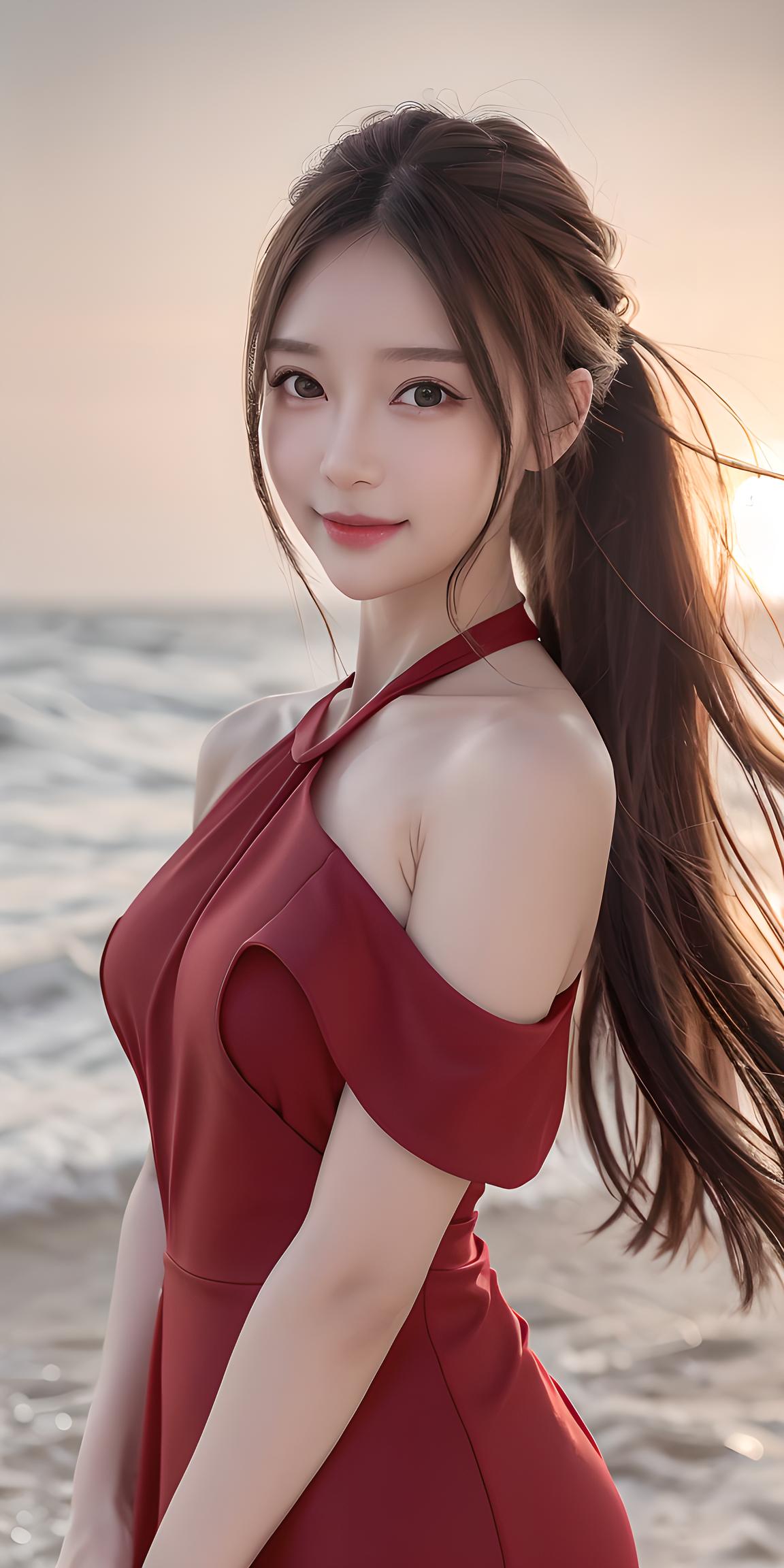 红衣美女