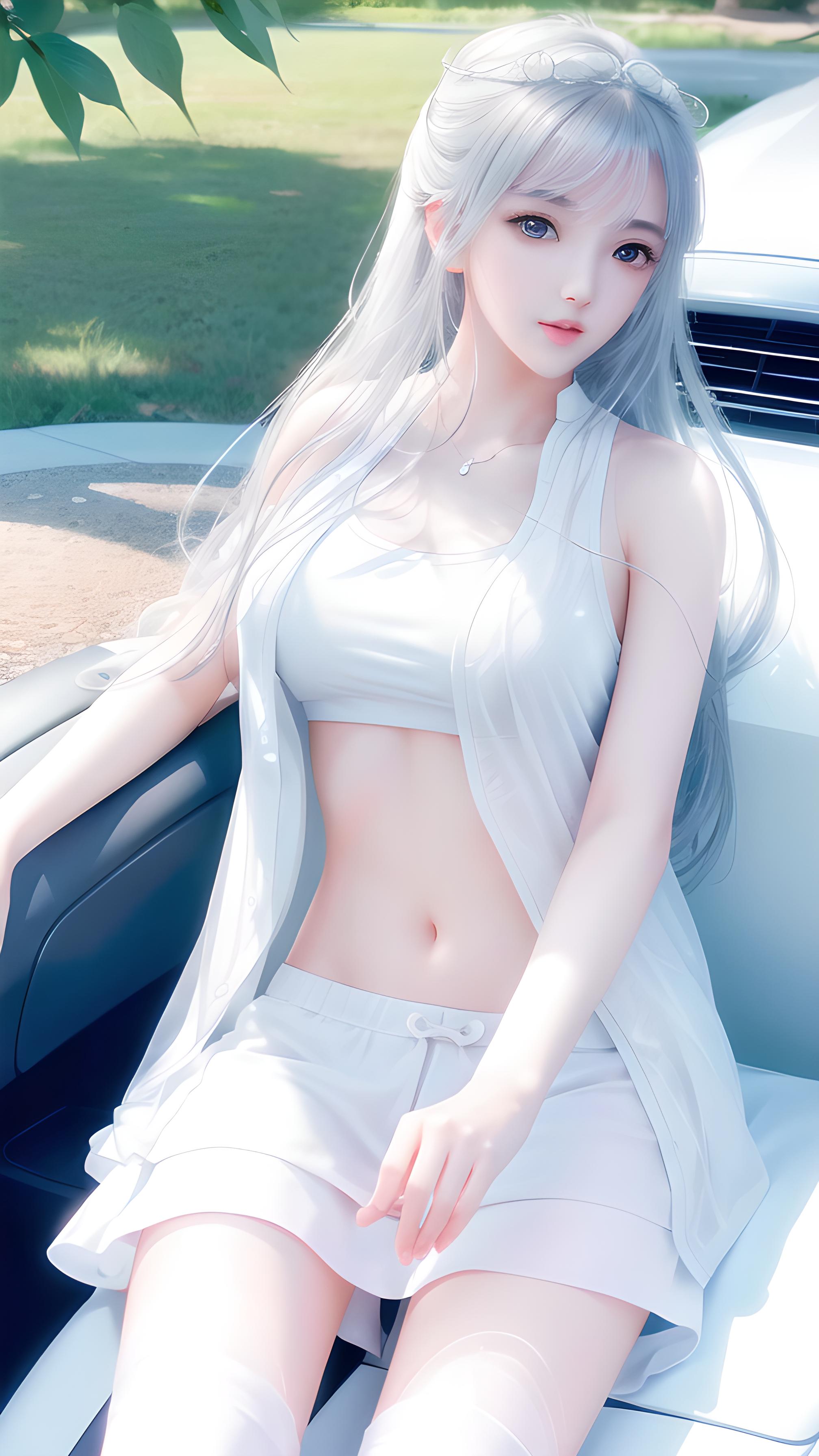 车上少女