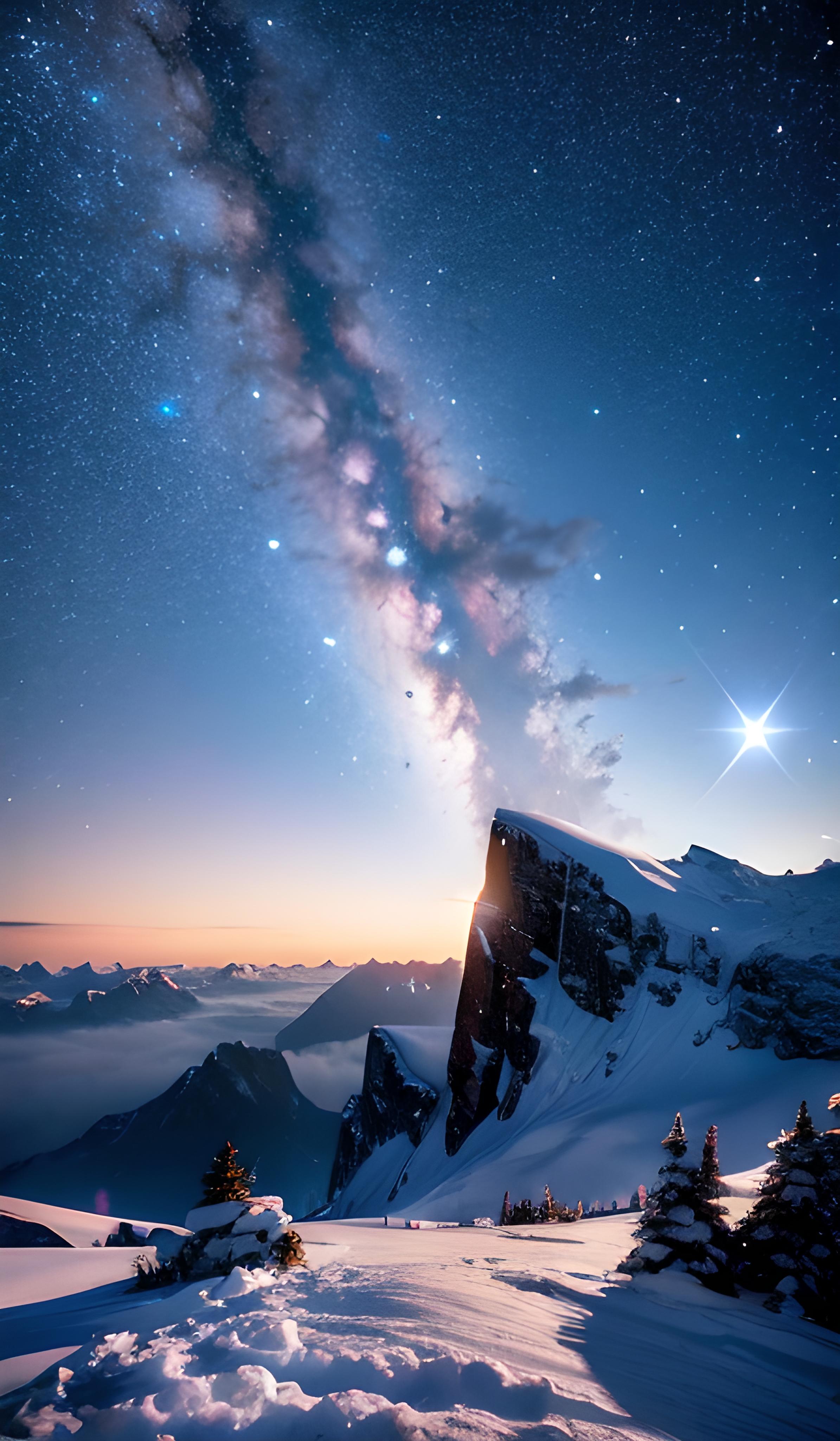 星空雪山