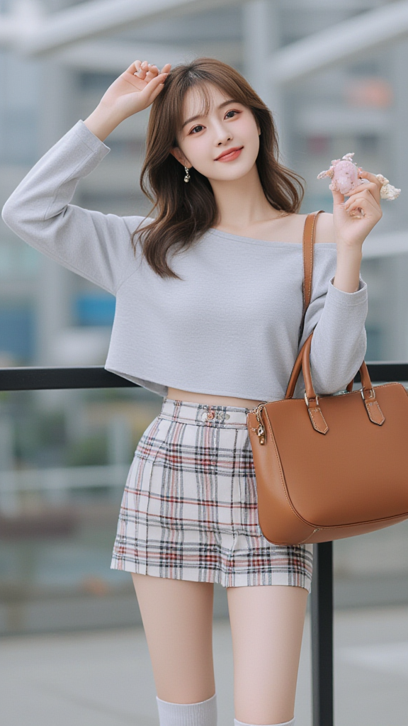 格子裙女孩