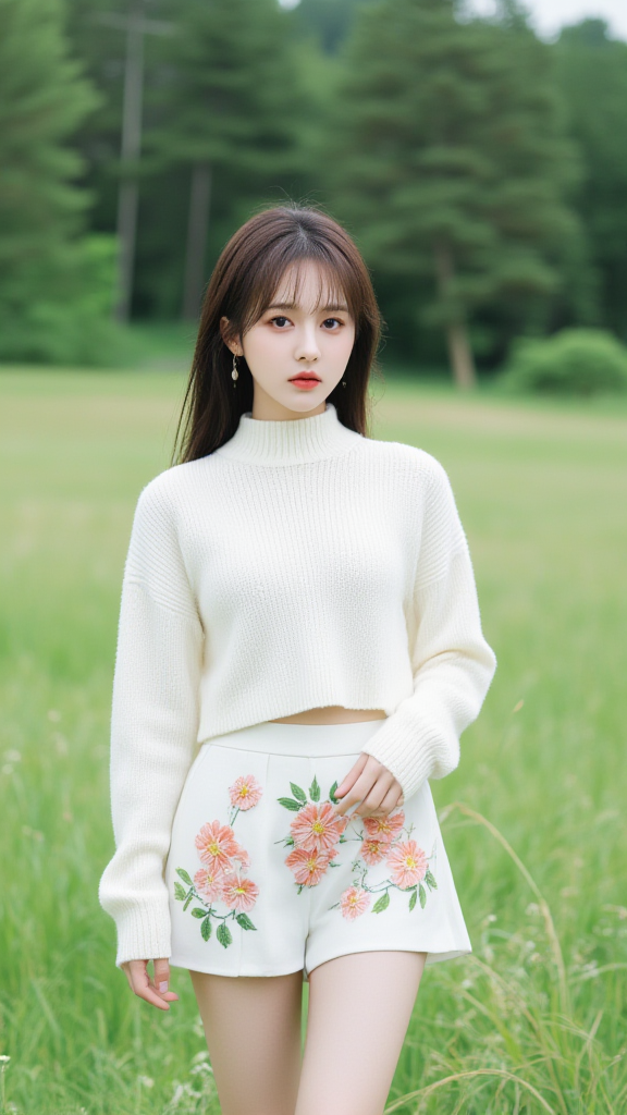 草地上的女孩