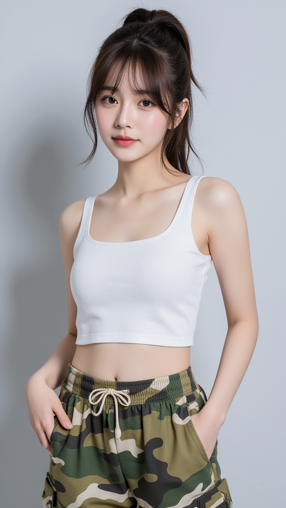 迷彩裤女孩