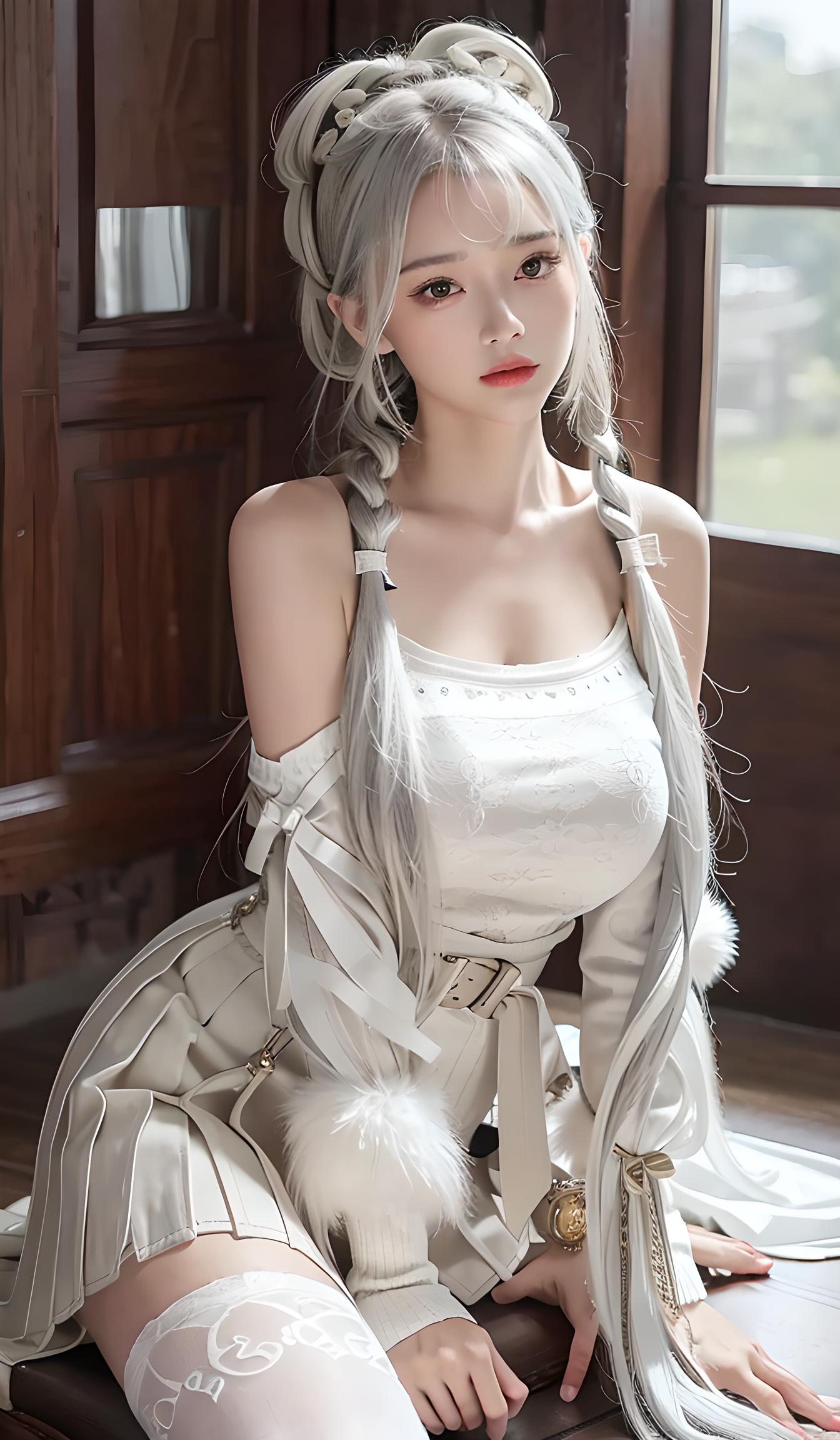 白发美女