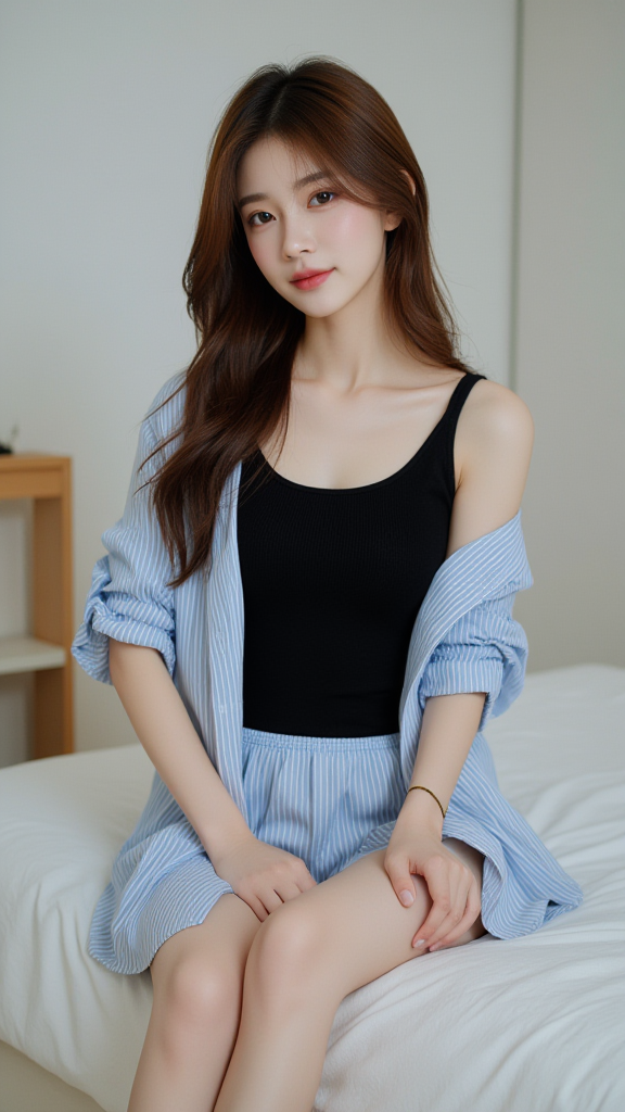 条纹衬衫女孩