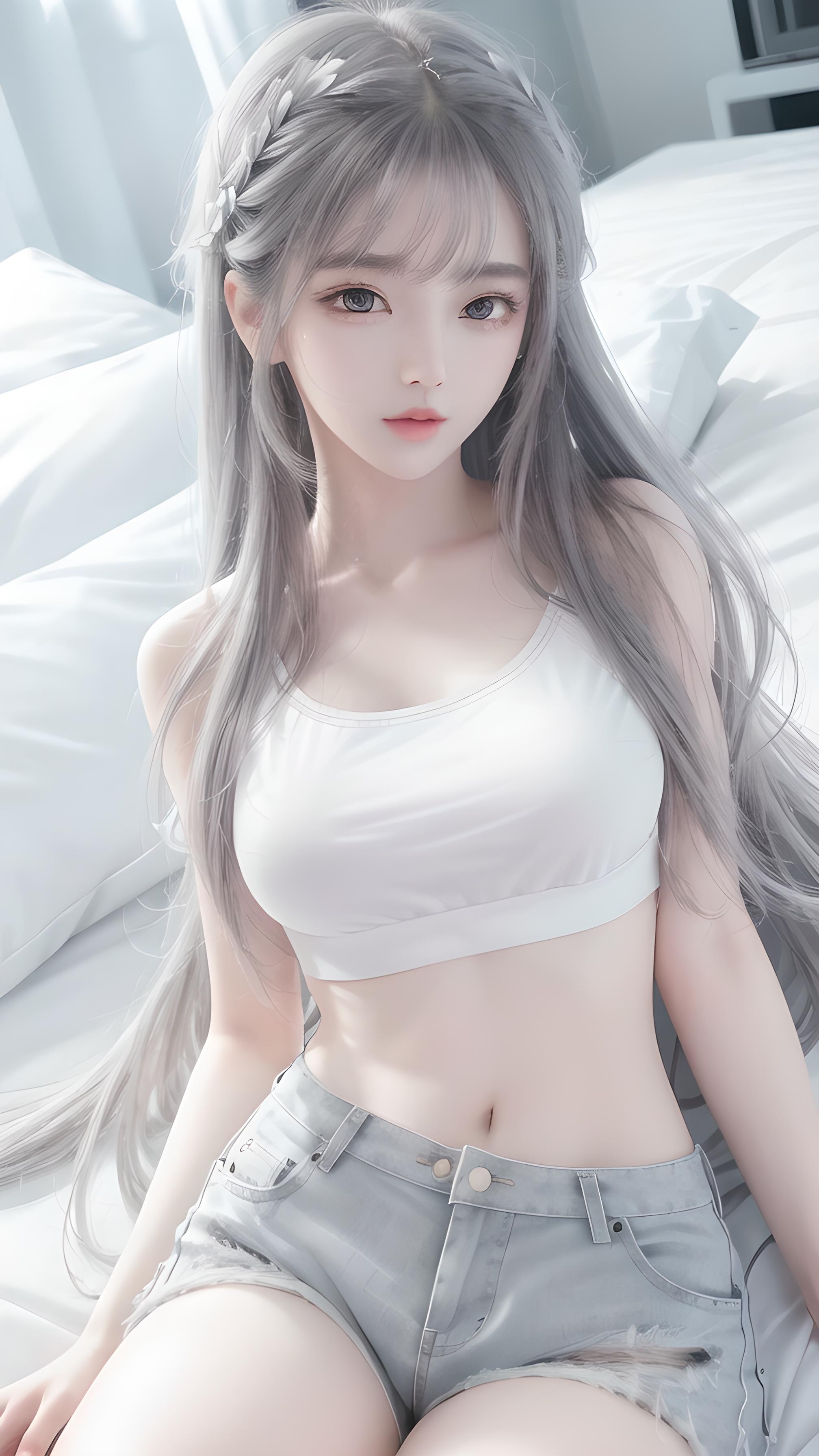 灰发美女